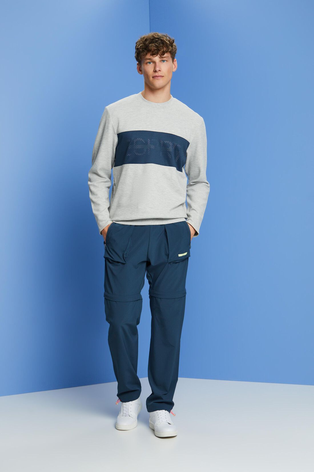 Sweatshirt aus Fleece mit Mesh-Logo