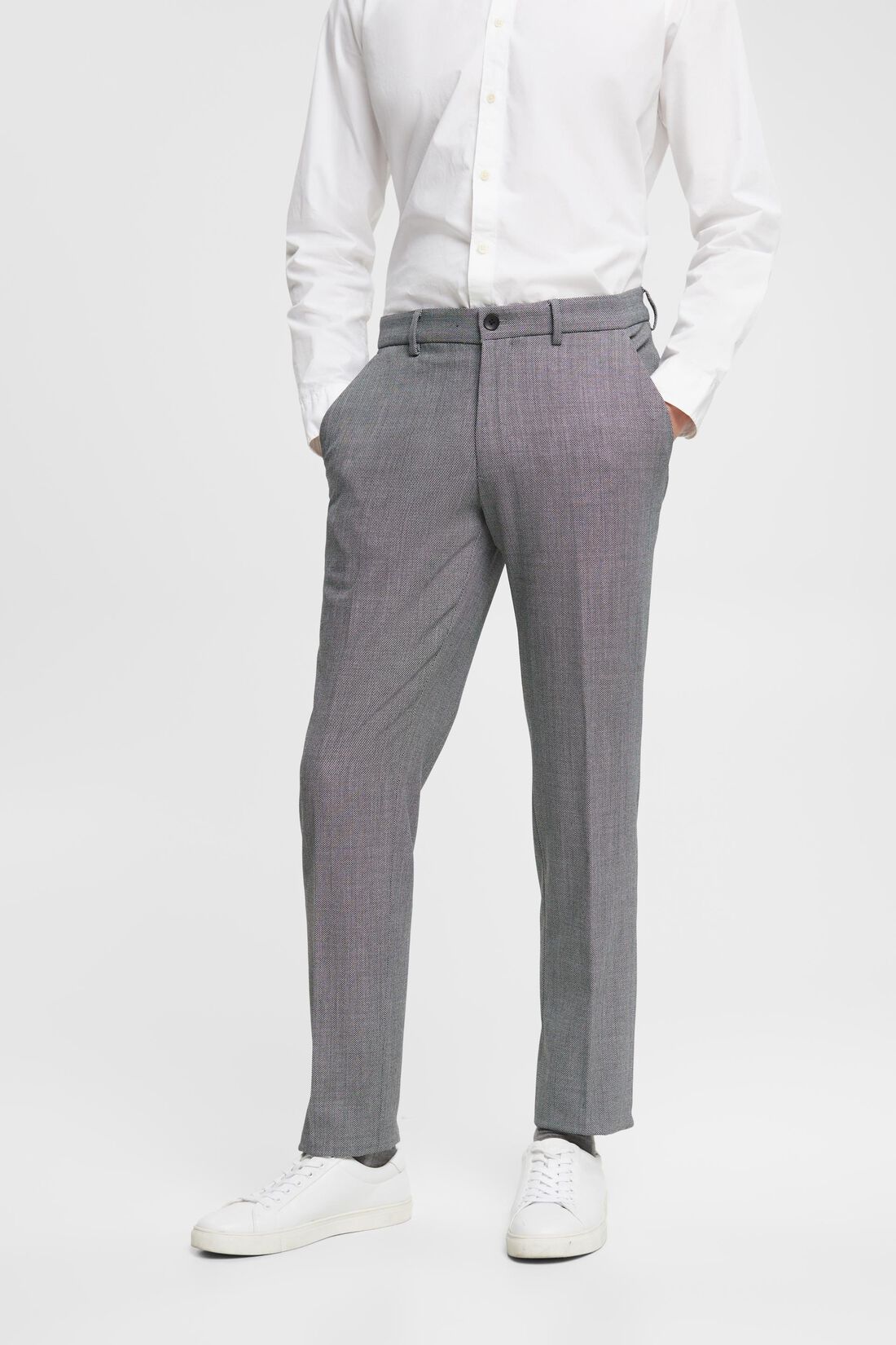 Mix & Match: Anzughose mit Birdseye-Muster
