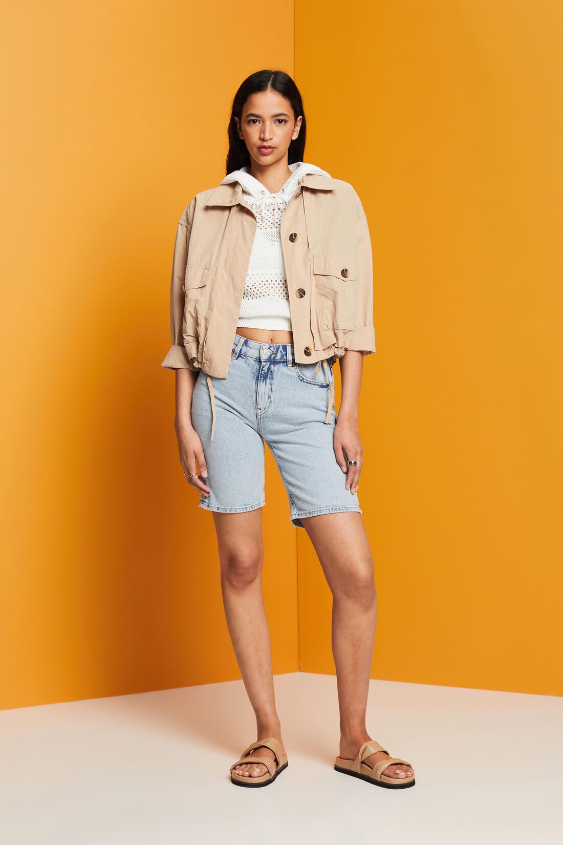 Jeans-Bermudas in Retro-Optik