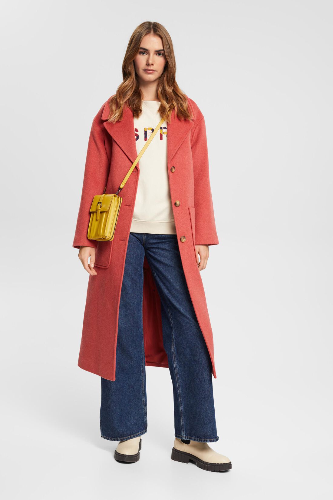 Mid-Rise-Jeans mit weitem Bein