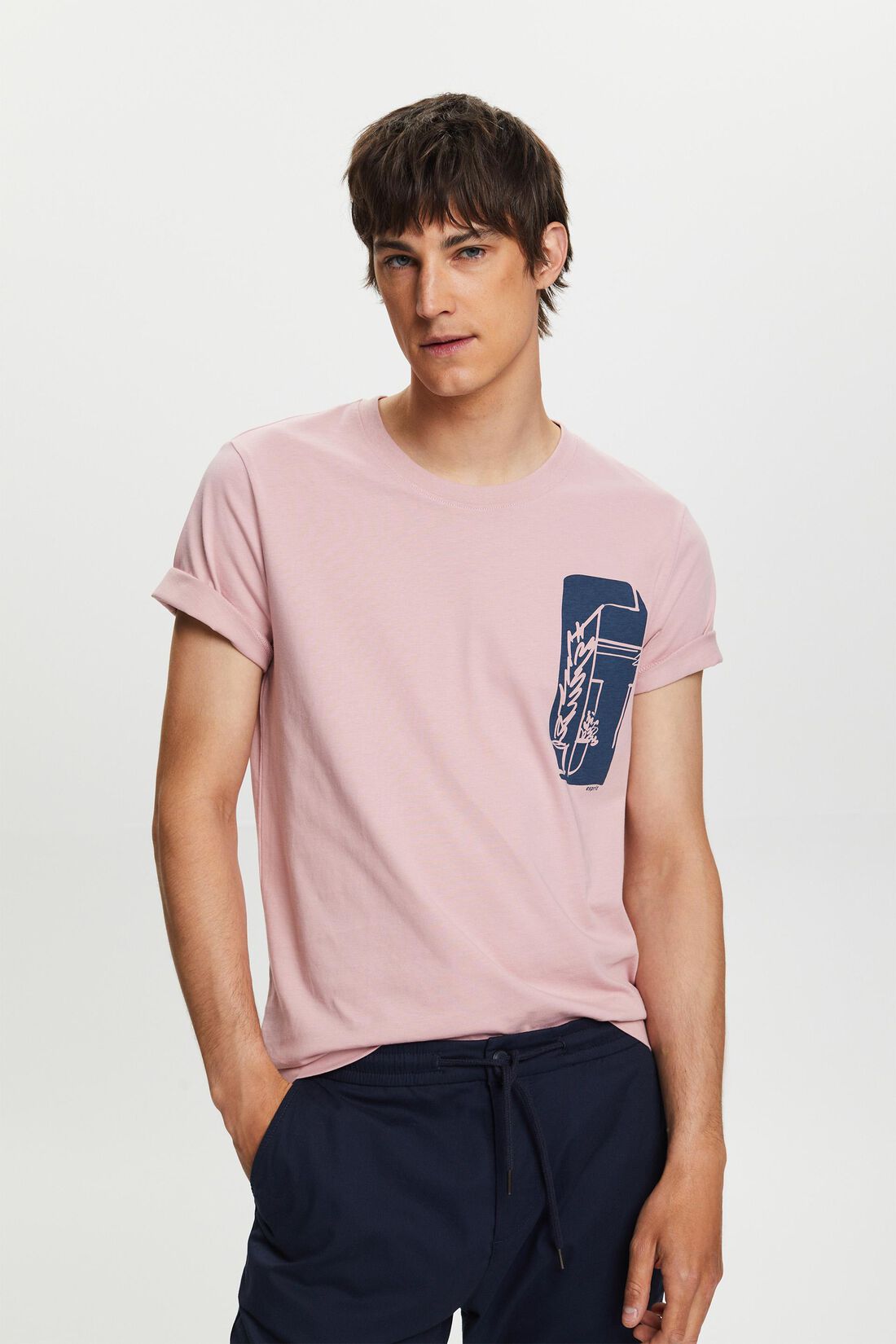 T-Shirt mit Frontprint, 100% Baumwolle