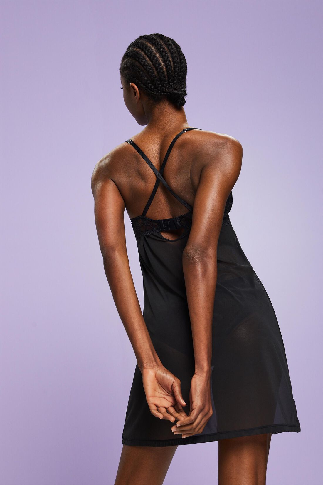 Camisole aus Mesh und Spitze mit B&uuml;gel-Cups
