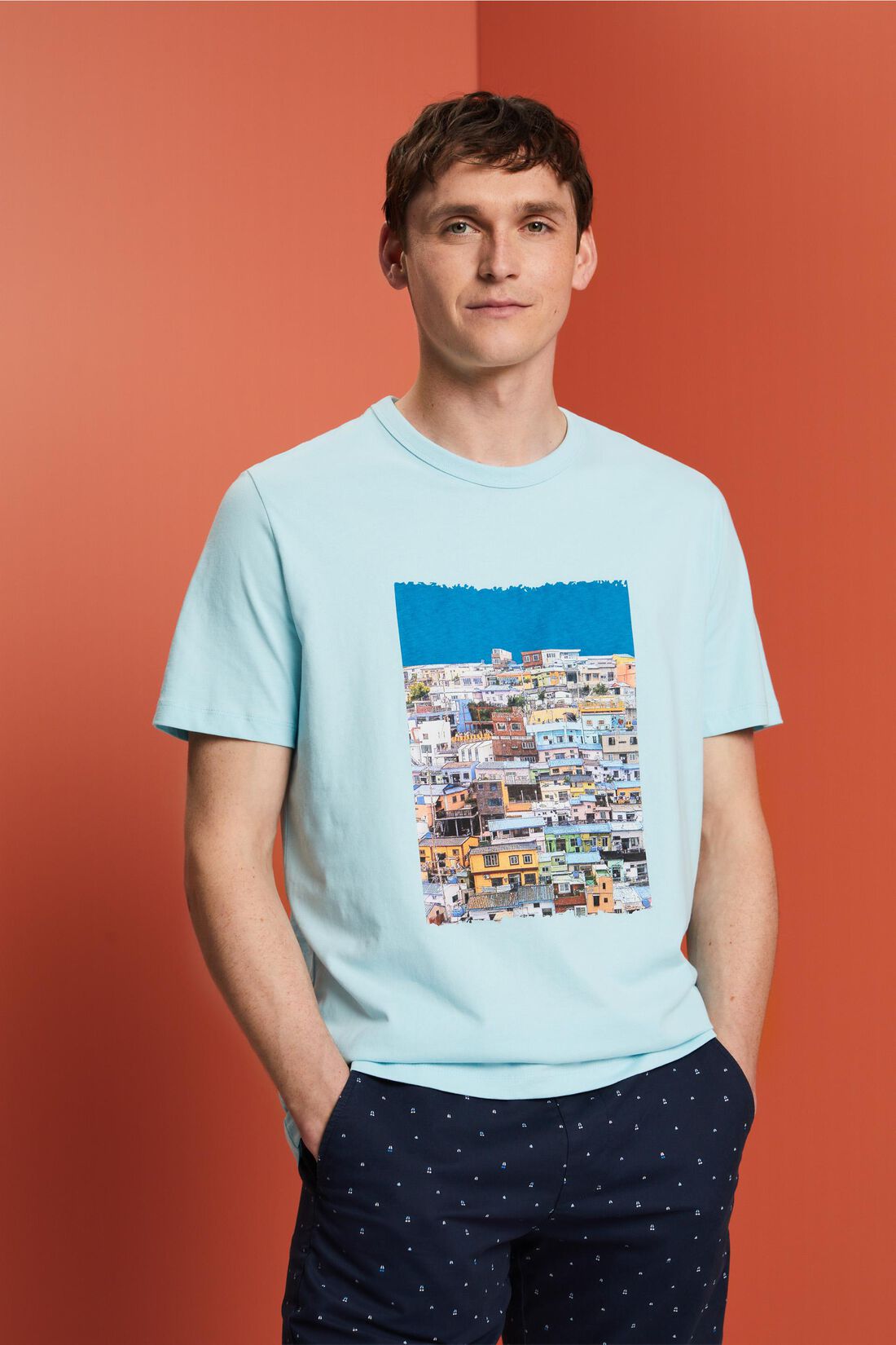 Bedrucktes Jersey-T-Shirt, 100% Baumwolle