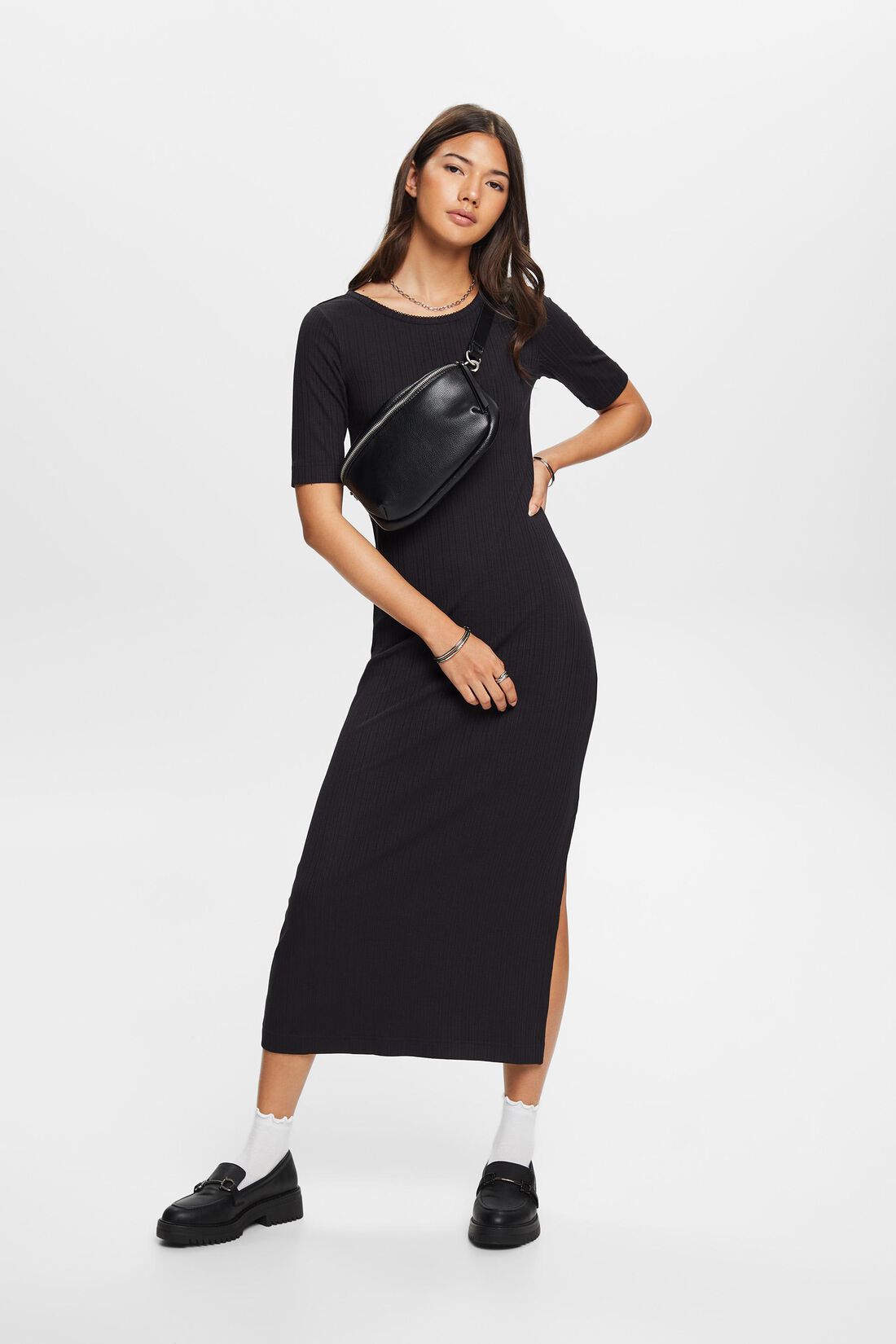 Midikleid aus Rippstrick