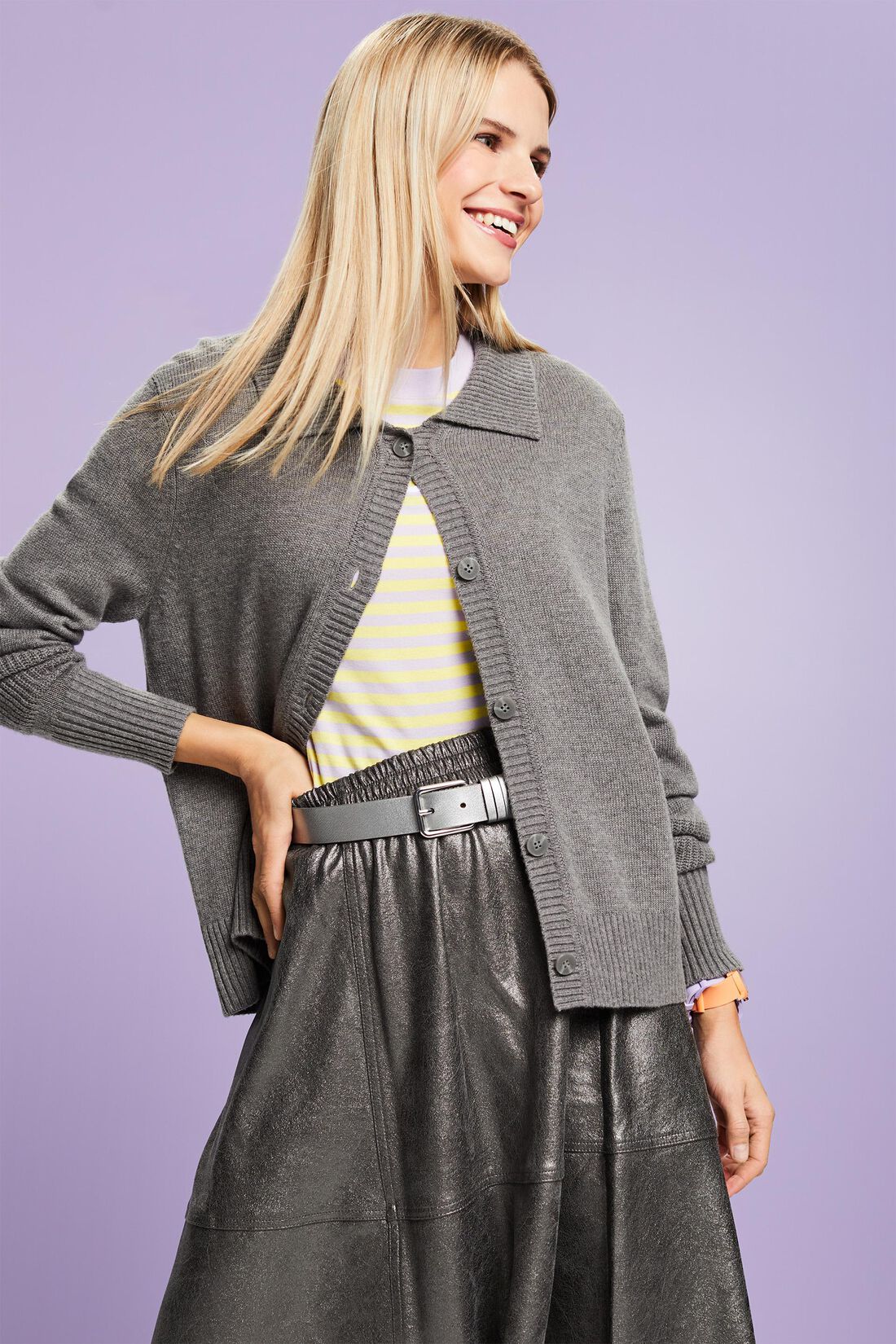 Polopullover mit Knopfleiste vorne