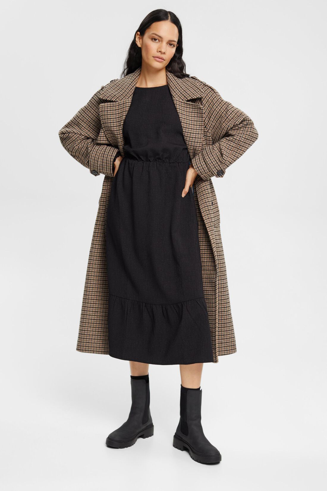 Midikleid mit Volants, LENZING&trade; ECOVERO&trade;