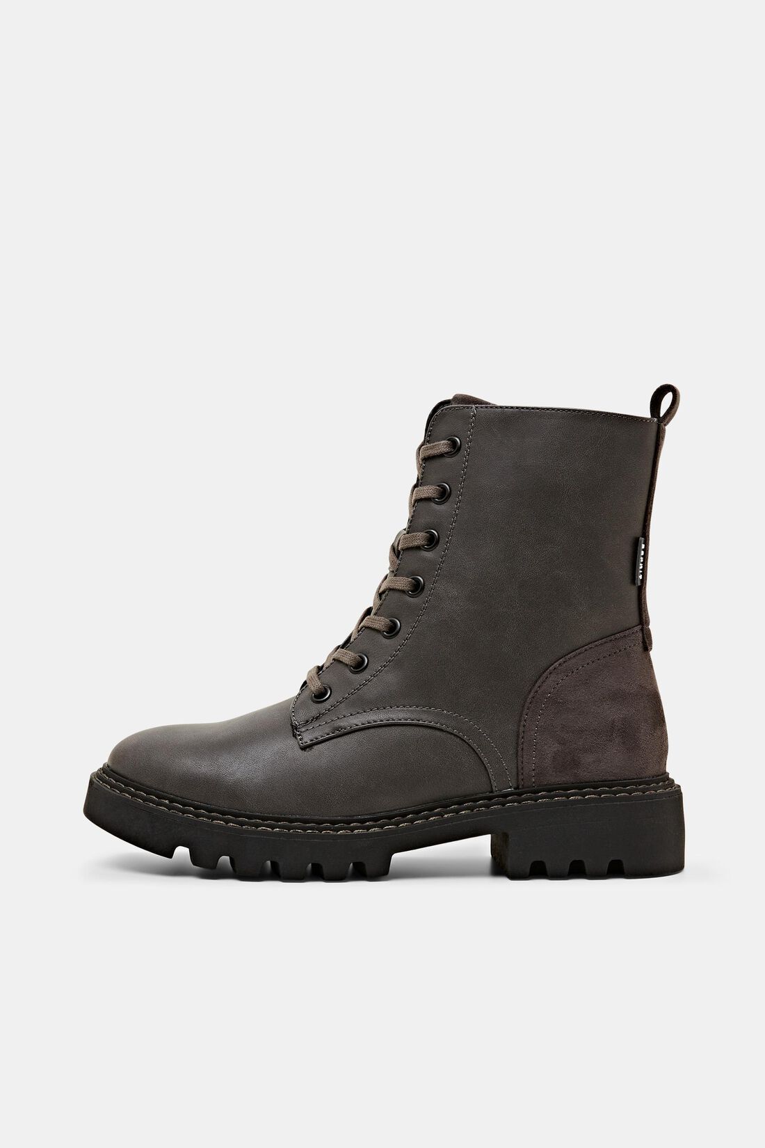 Schn&uuml;rboots aus veganem Leder