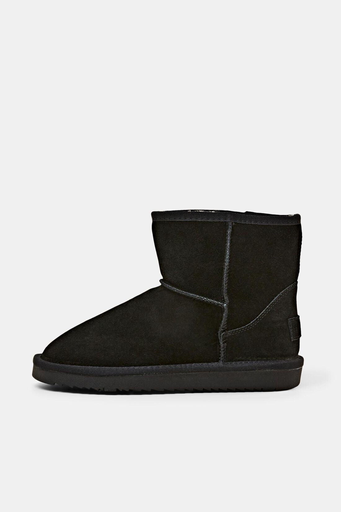 Veloursleder-Boots mit Kunstfellfutter