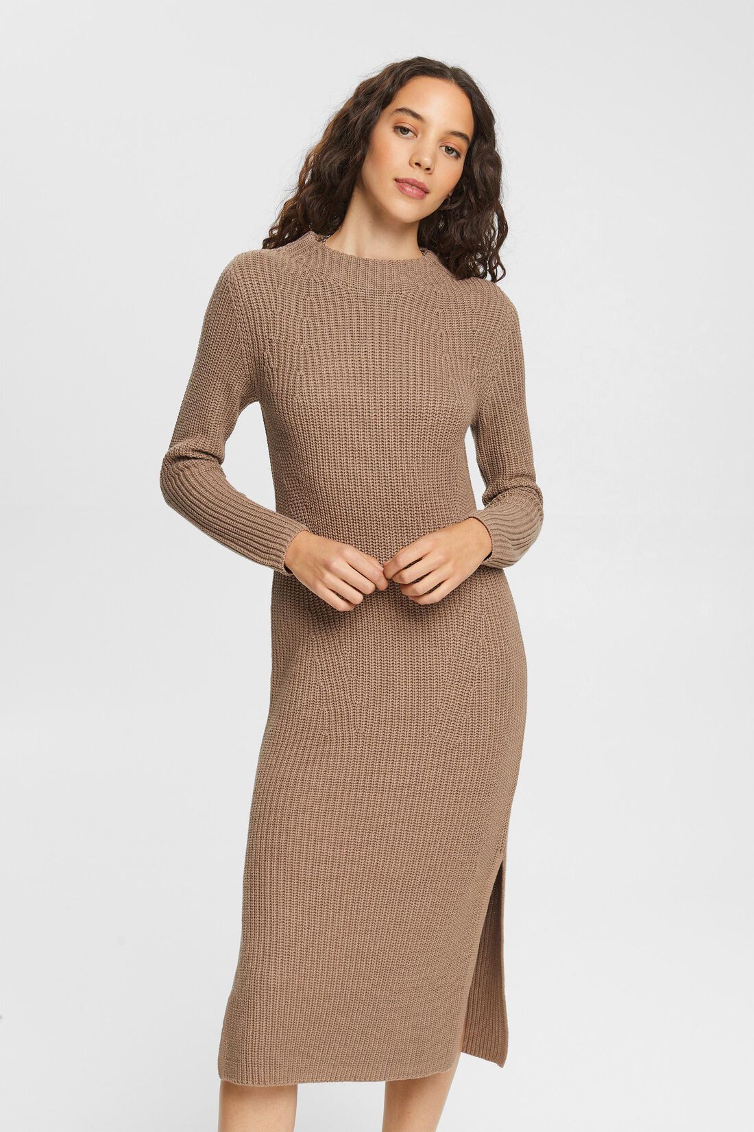 Strick-Midikleid aus Baumwollmix