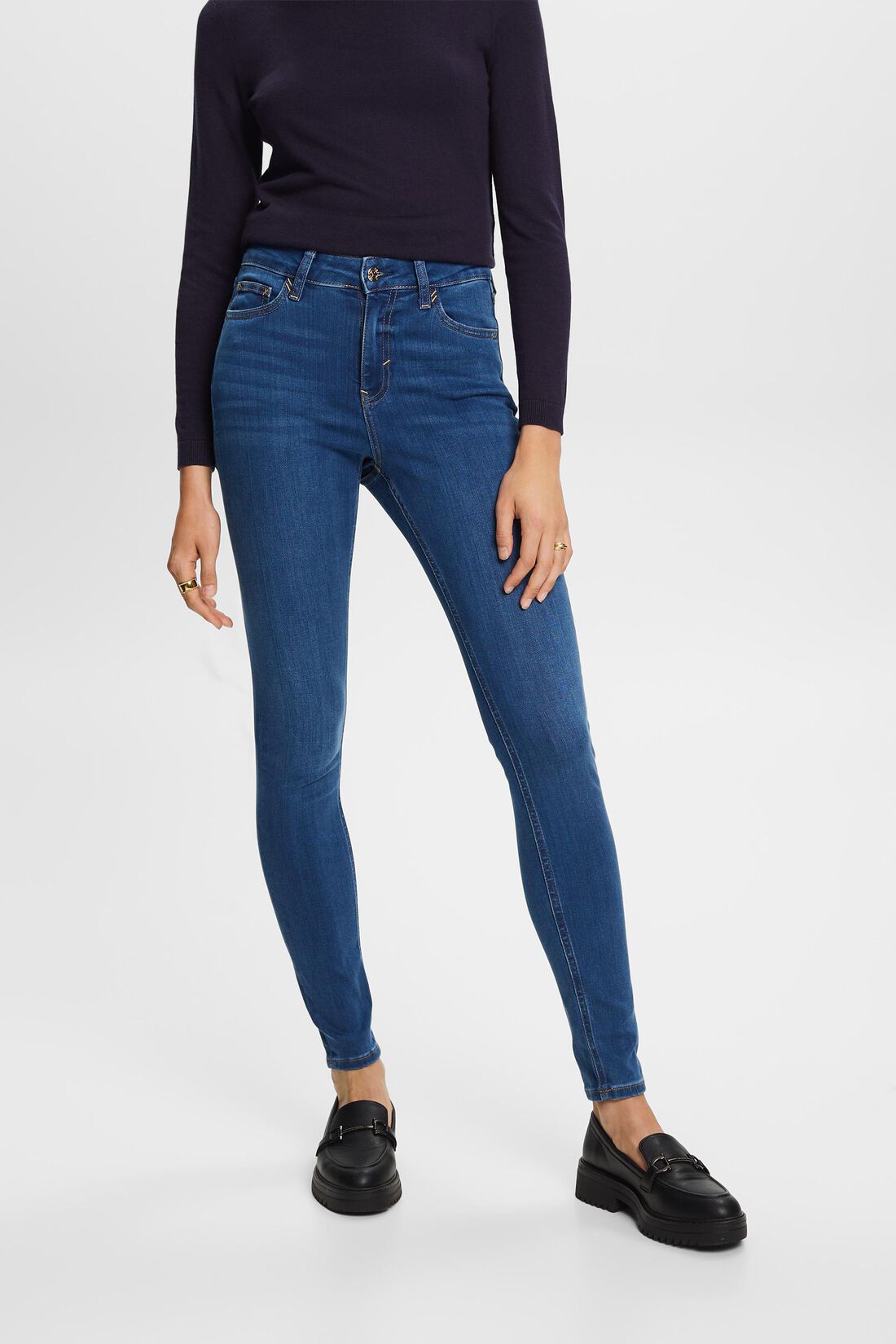 Skinny Jeans mit hohem Bund