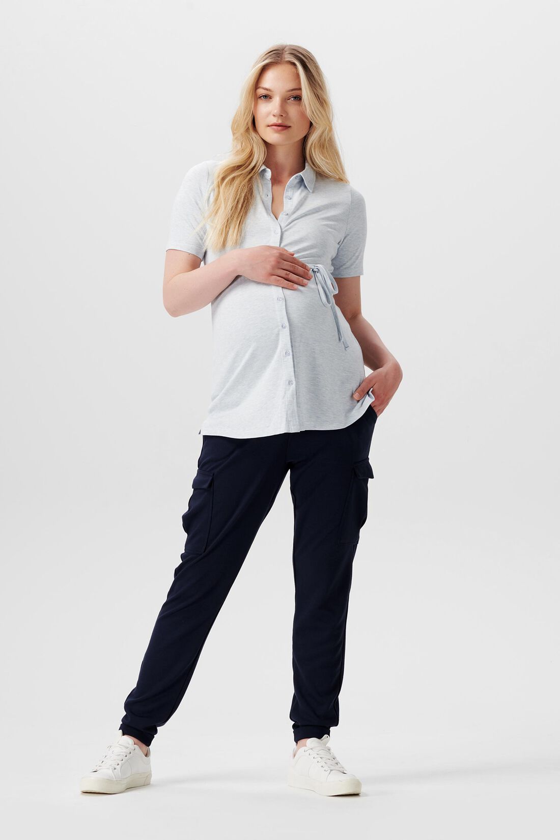 Jerseybluse mit abnehmbarem G&uuml;rtel