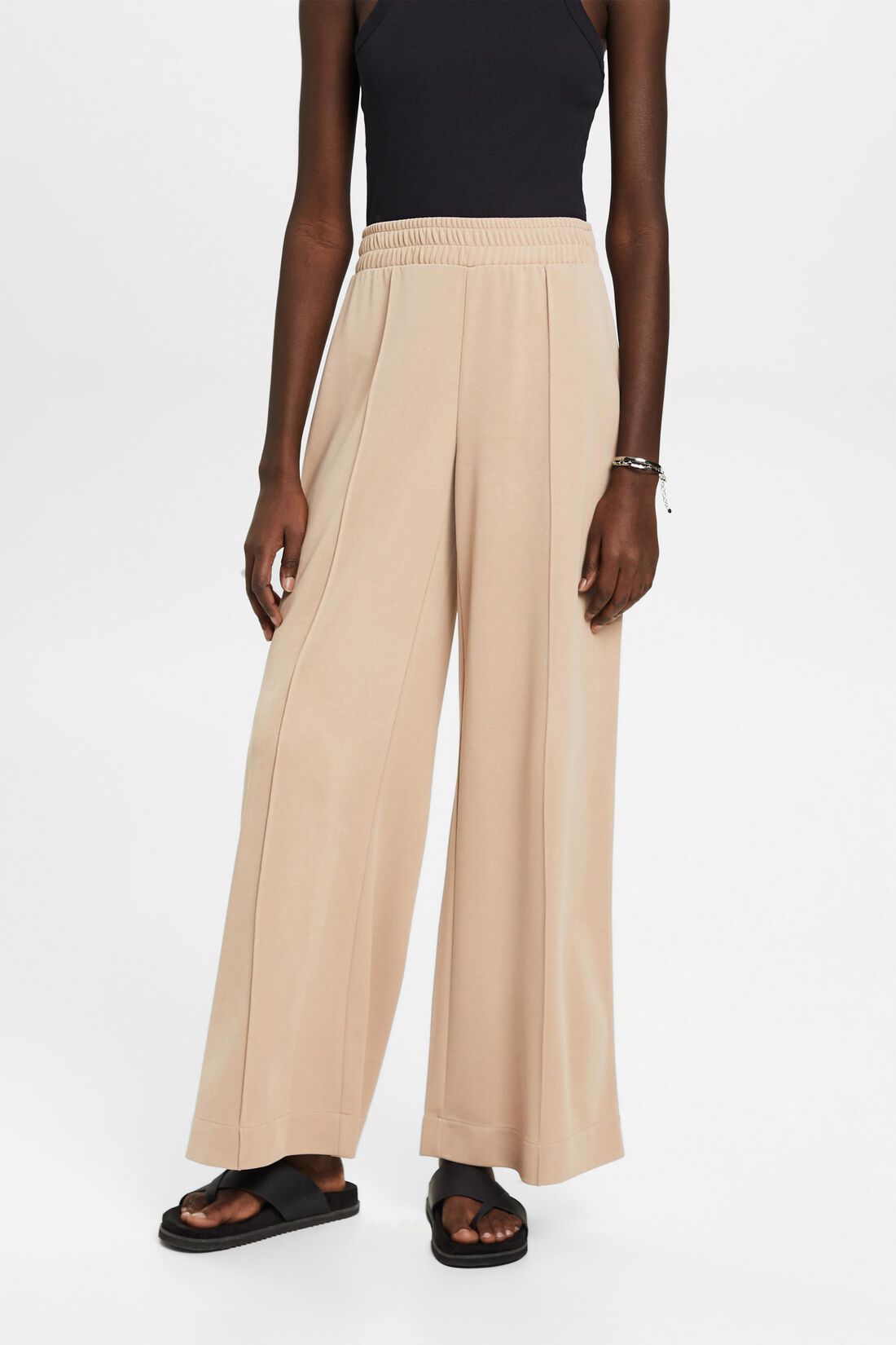 Gewebte Hose mit weitem Bein
