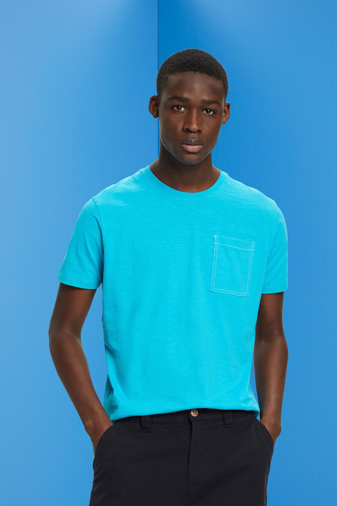 Baumwoll-T-Shirt mit Brusttasche