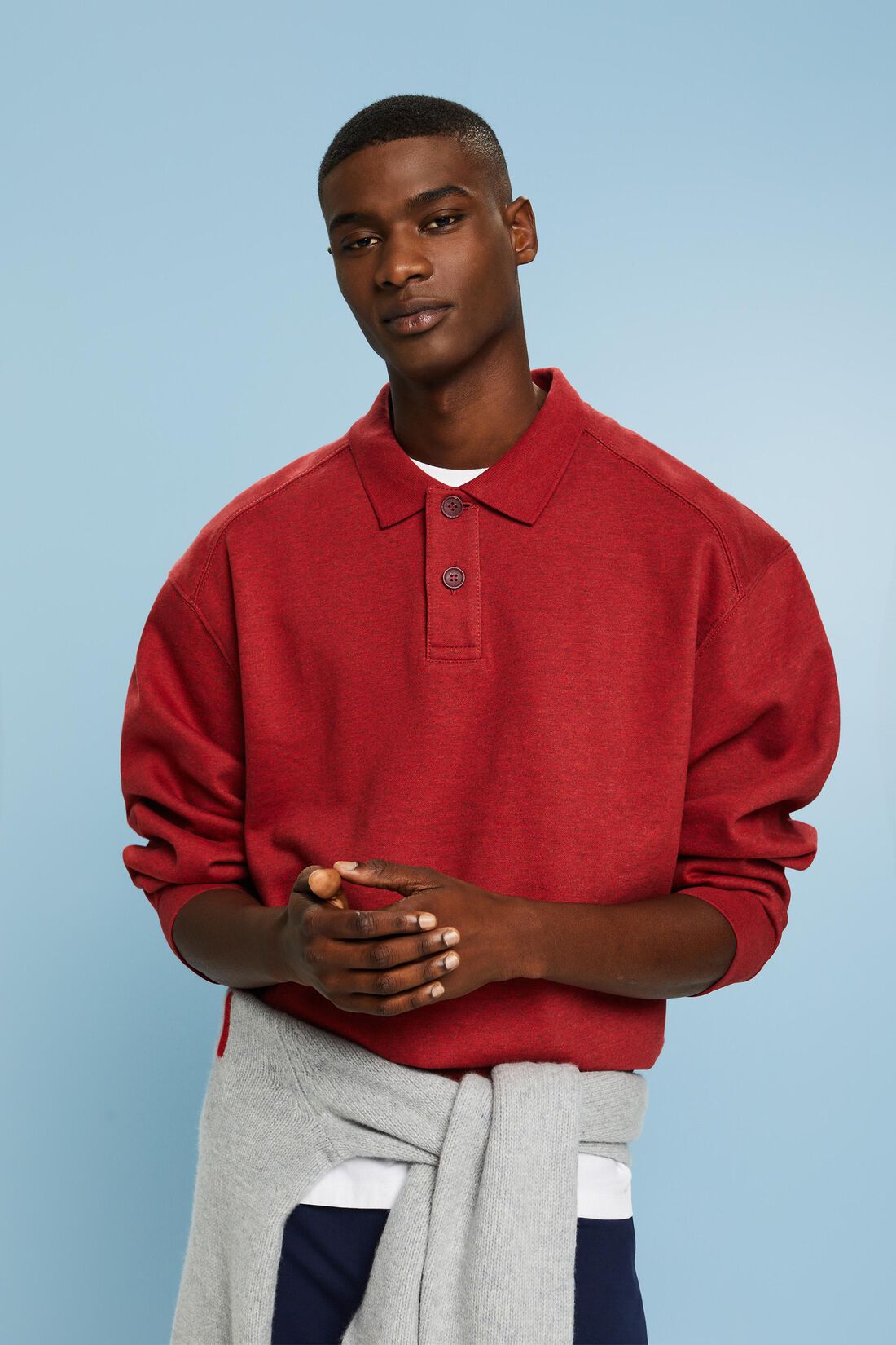 Lang&auml;rmliges Polo-Sweatshirt