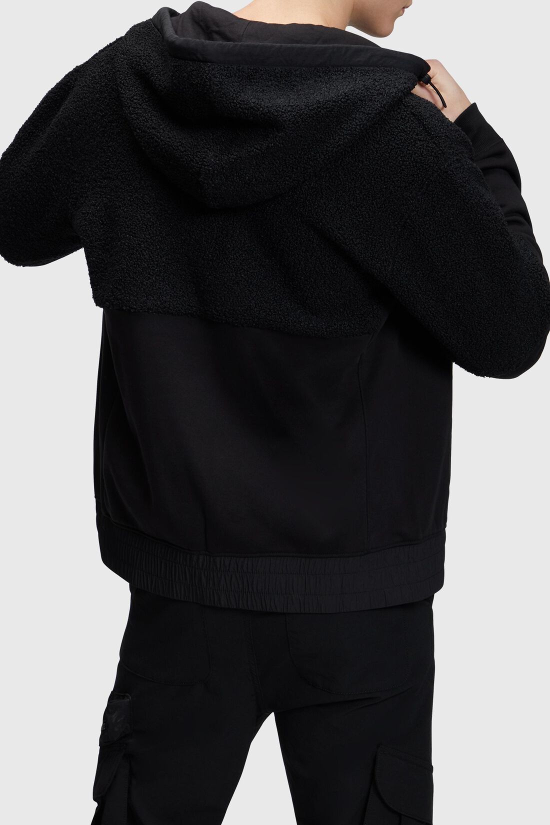 Zip-Hoodie aus Materialmix