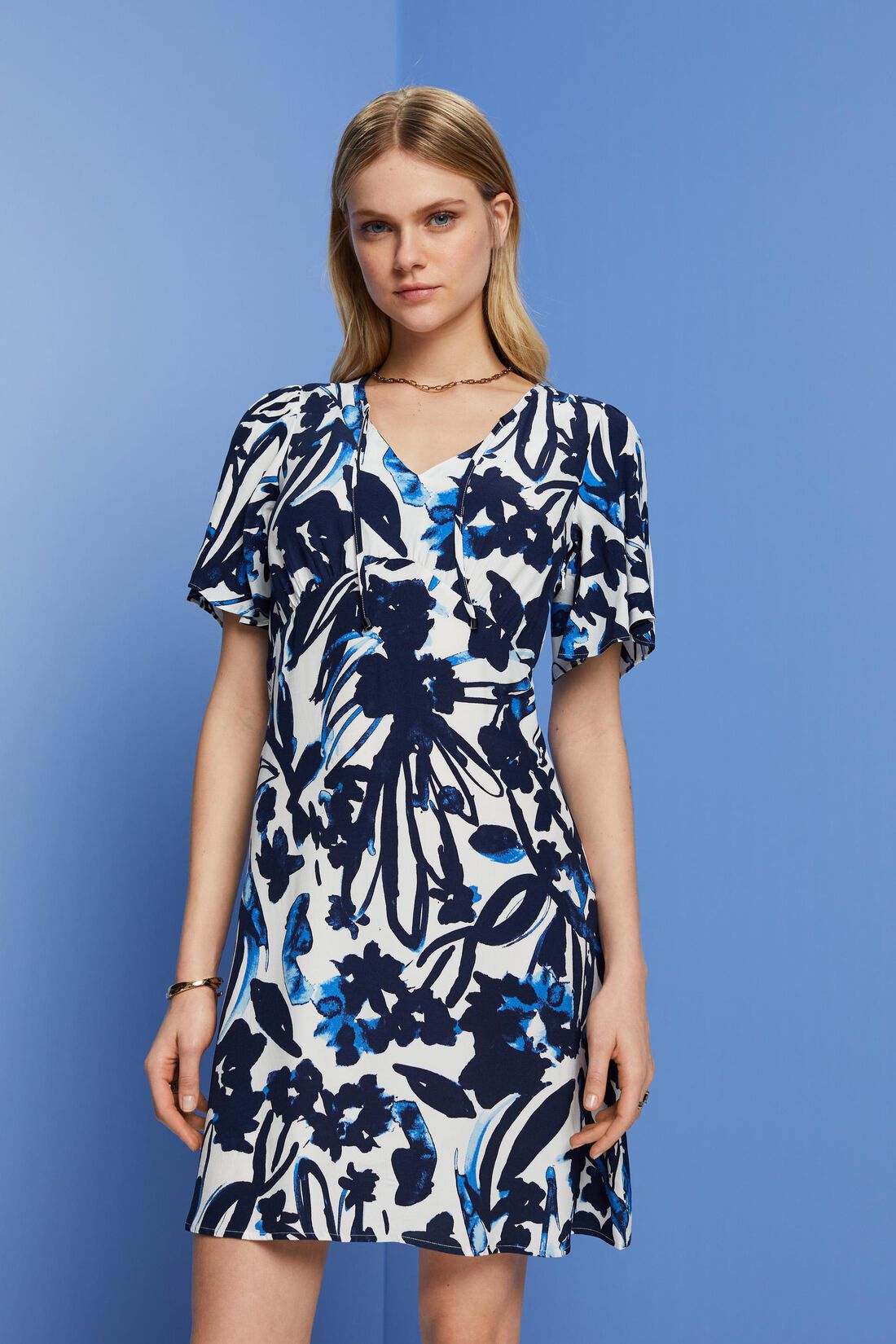 Gemustertes Minikleid, LENZING&trade;ECOVERO&trade;