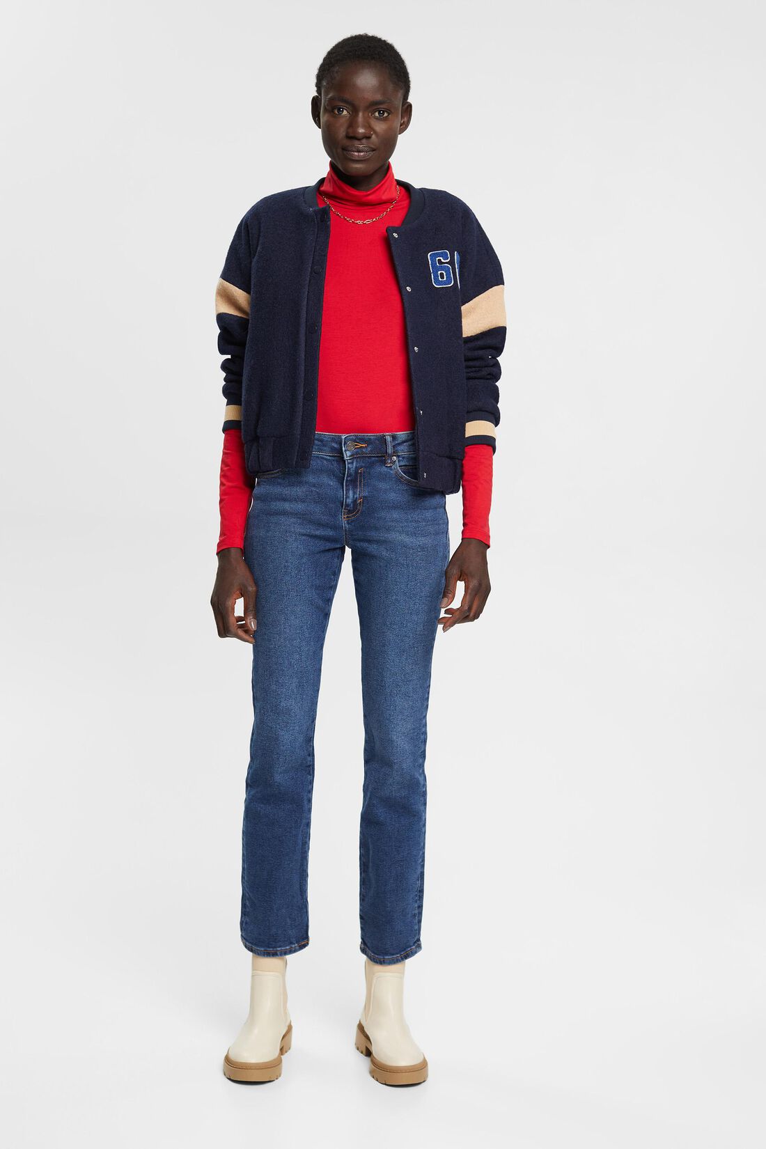 High-Rise-Jeans mit geradem Bein