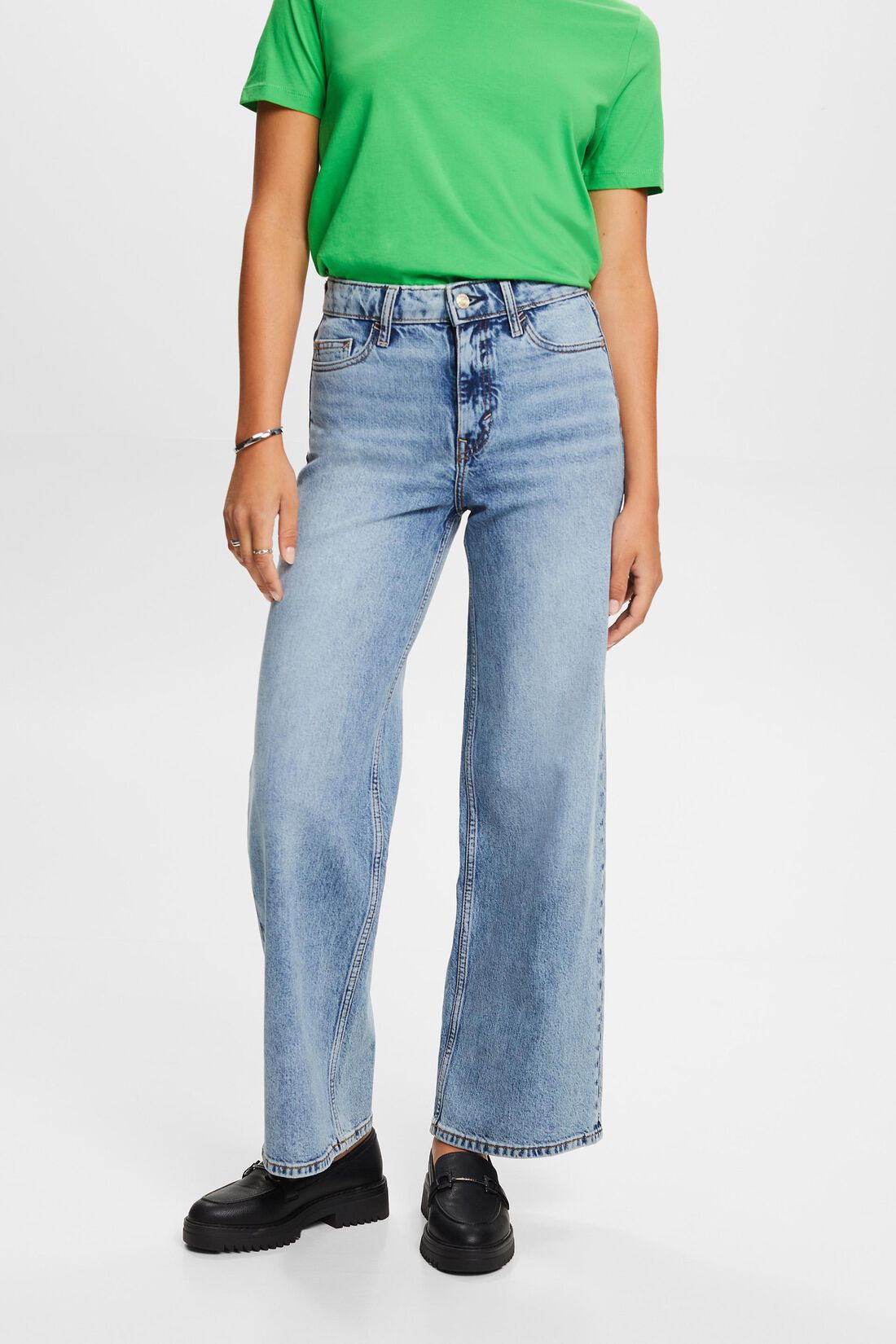 Retro-Jeans mit weitem Bein