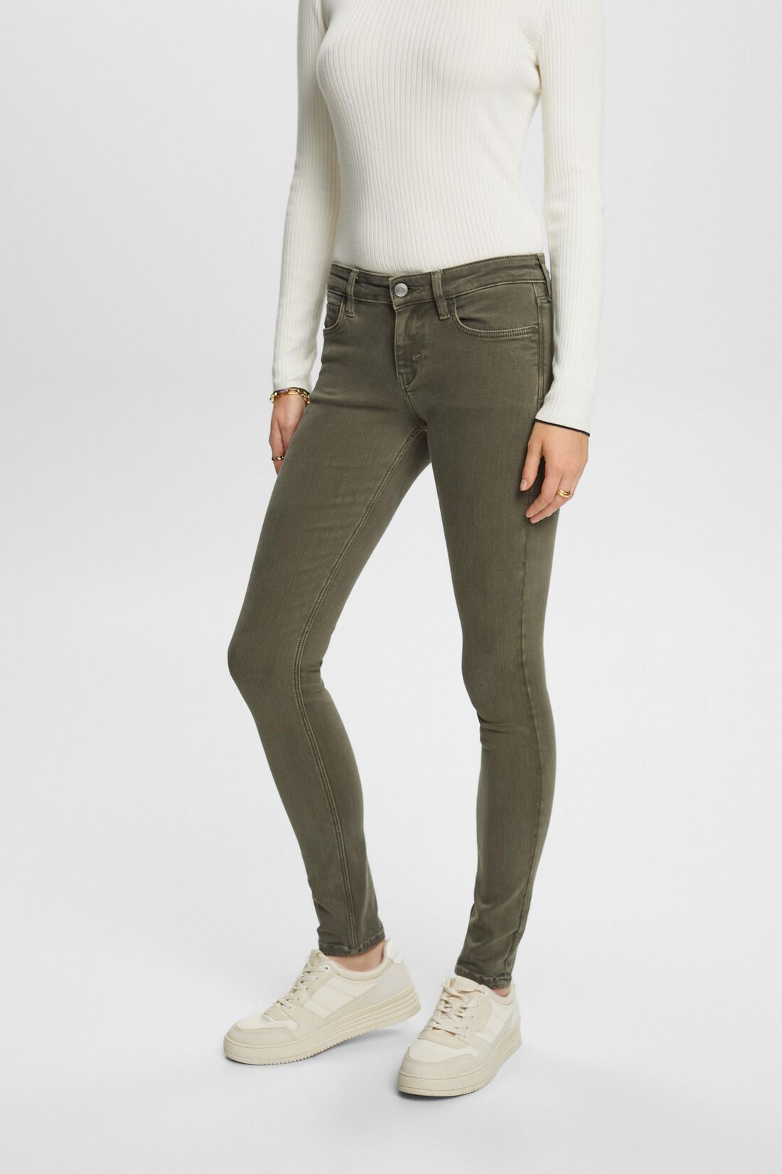 Skinny Hose mit mittlerer Bundh&ouml;he