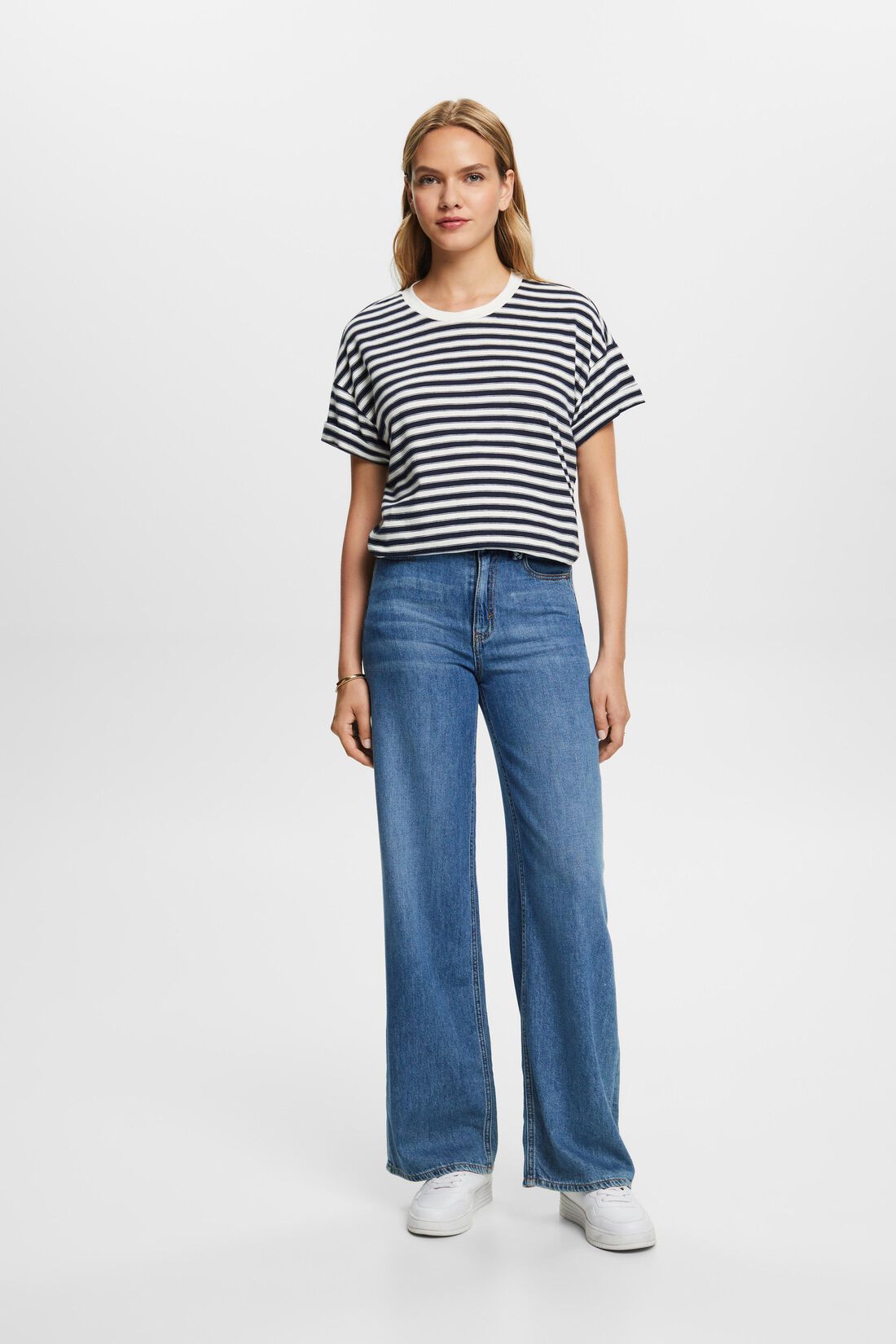 Gestreiftes T-Shirt, 100% Baumwolle