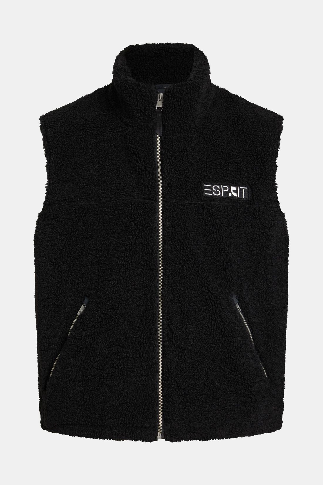 Weste aus Teddyfleece mit Logo-Stitching