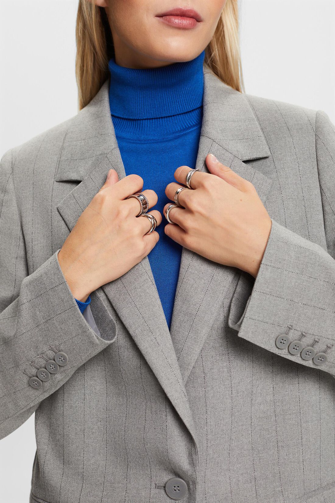 Nadelstreifen-Blazer aus Flanell im Oversize-Look