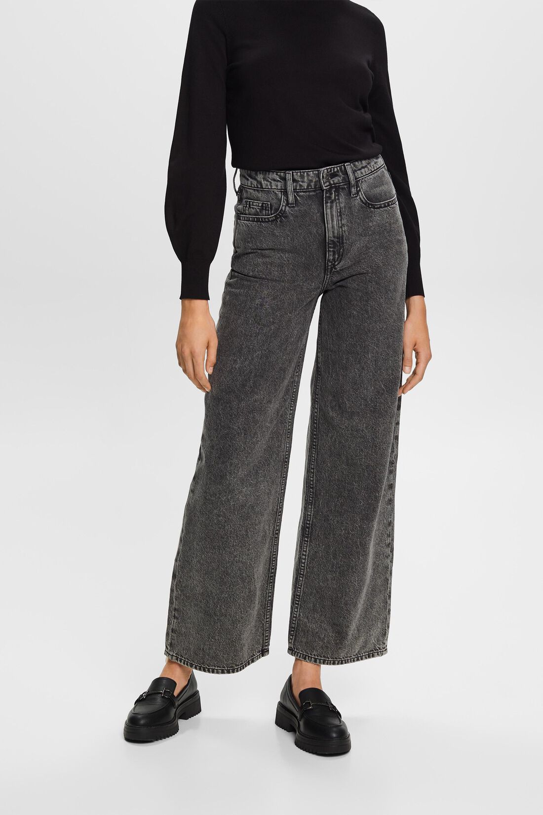 Retro-Jeans mit hohem Bund und weitem Bein