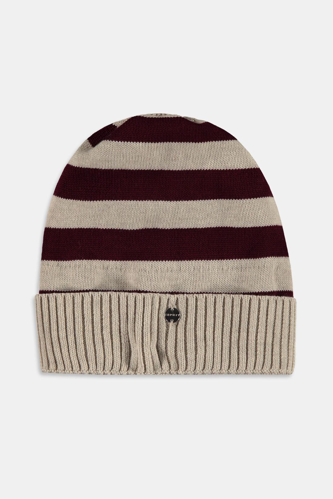 Strick-Beanie mit Streifen