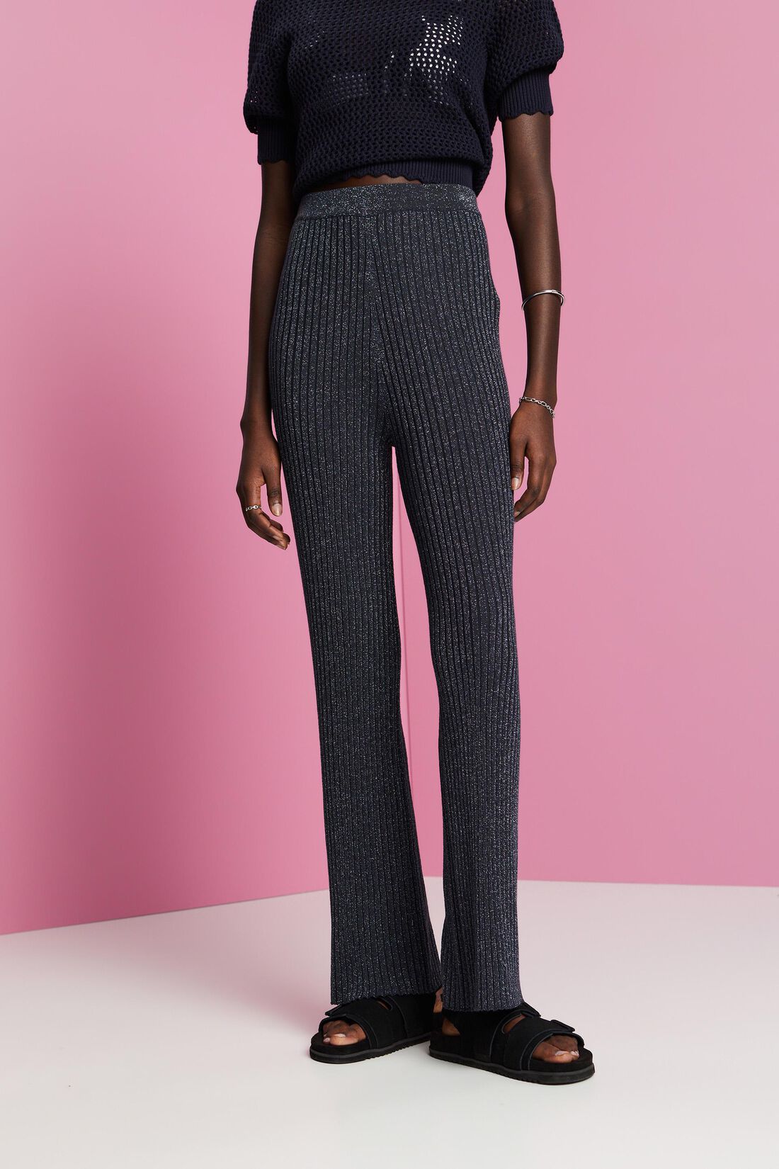 Strickhose mit Glitzereffekt