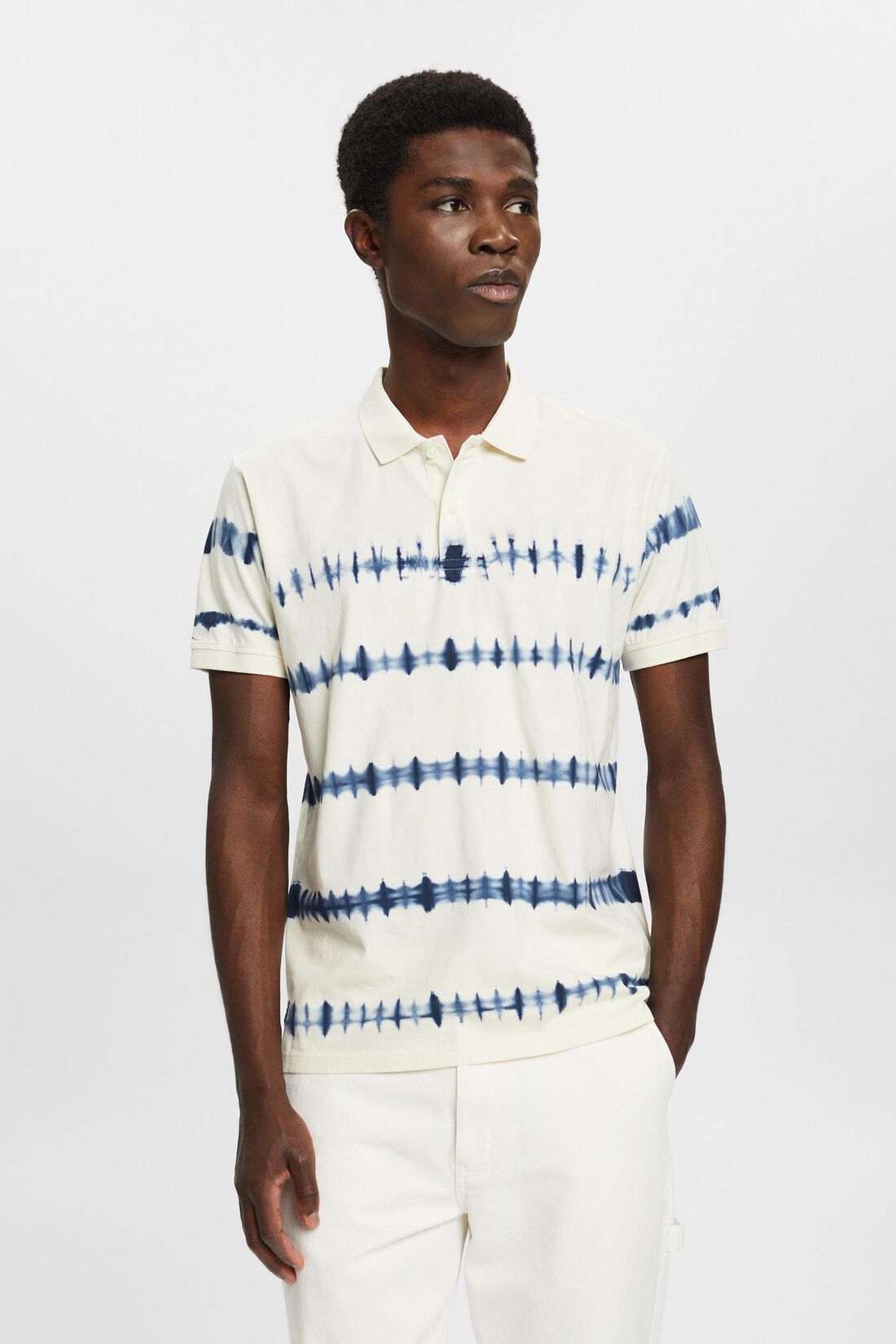 Poloshirt aus Baumwolle im Tie-Dye