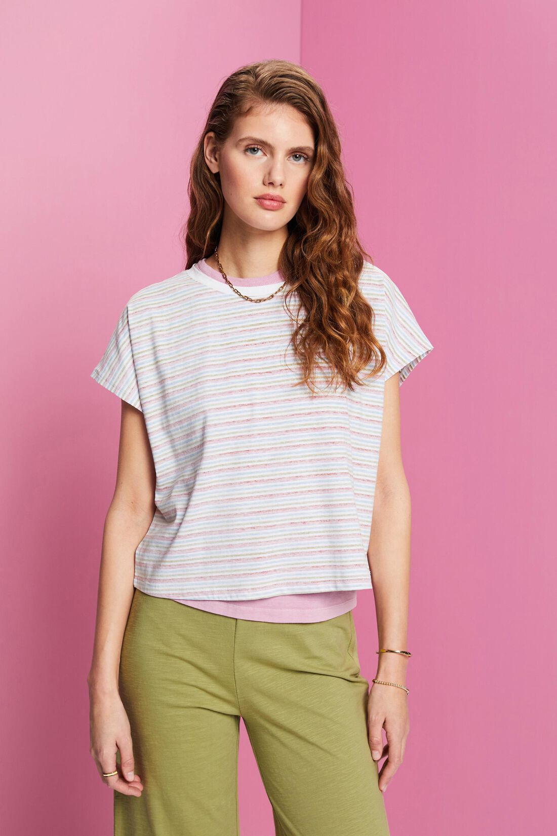 Gestreiftes, verk&uuml;rztes T-Shirt