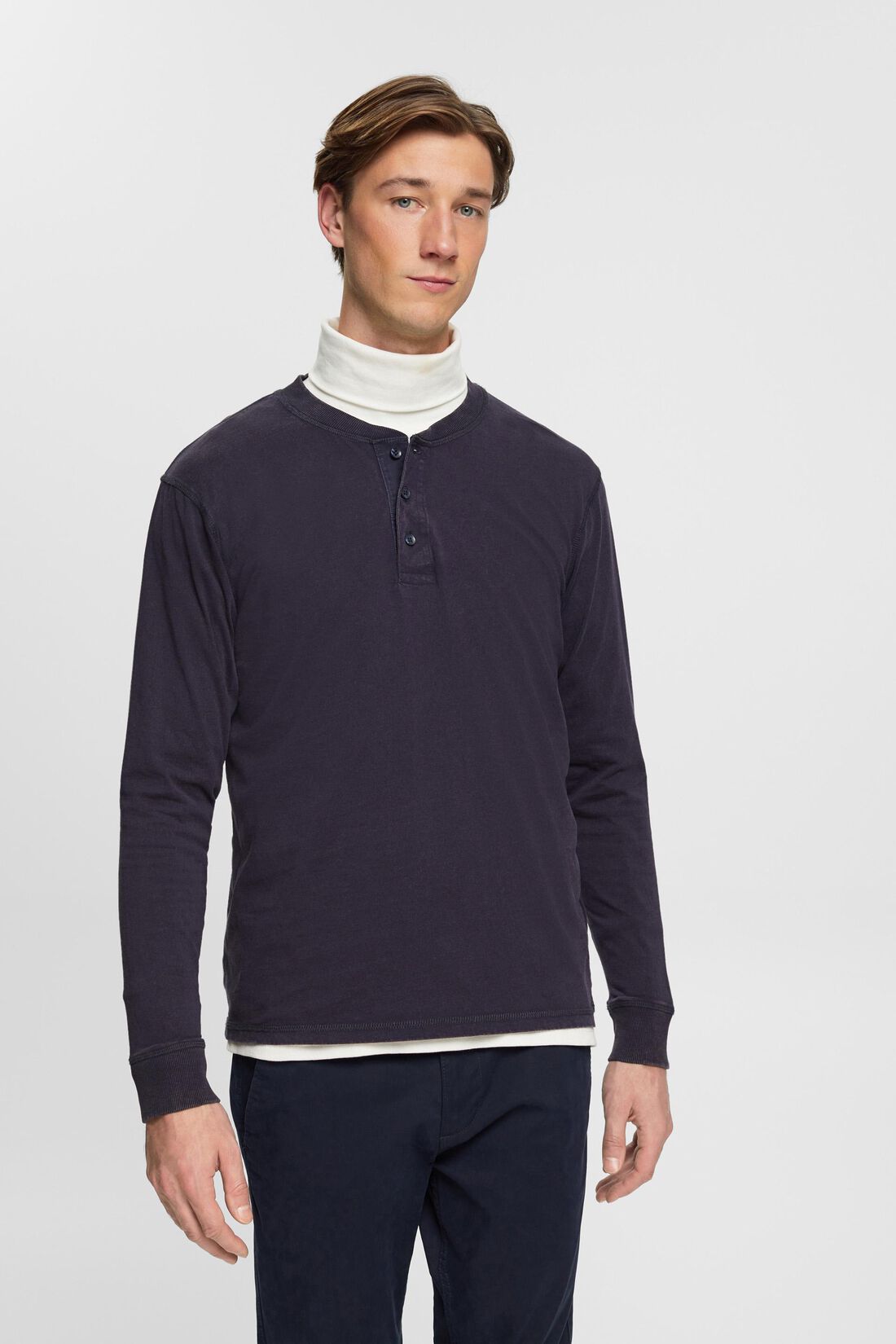 Longsleeve mit Knopfleiste