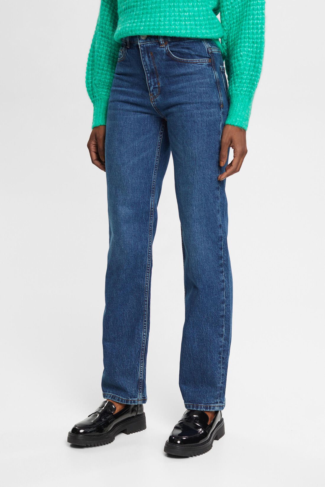 High-Rise-Stretchjeans mit geradem Bein