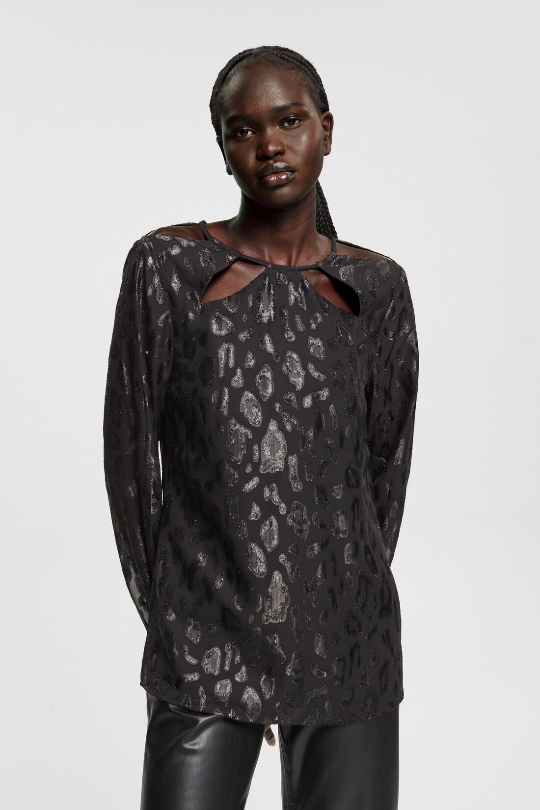 Chiffonbluse mit Muster