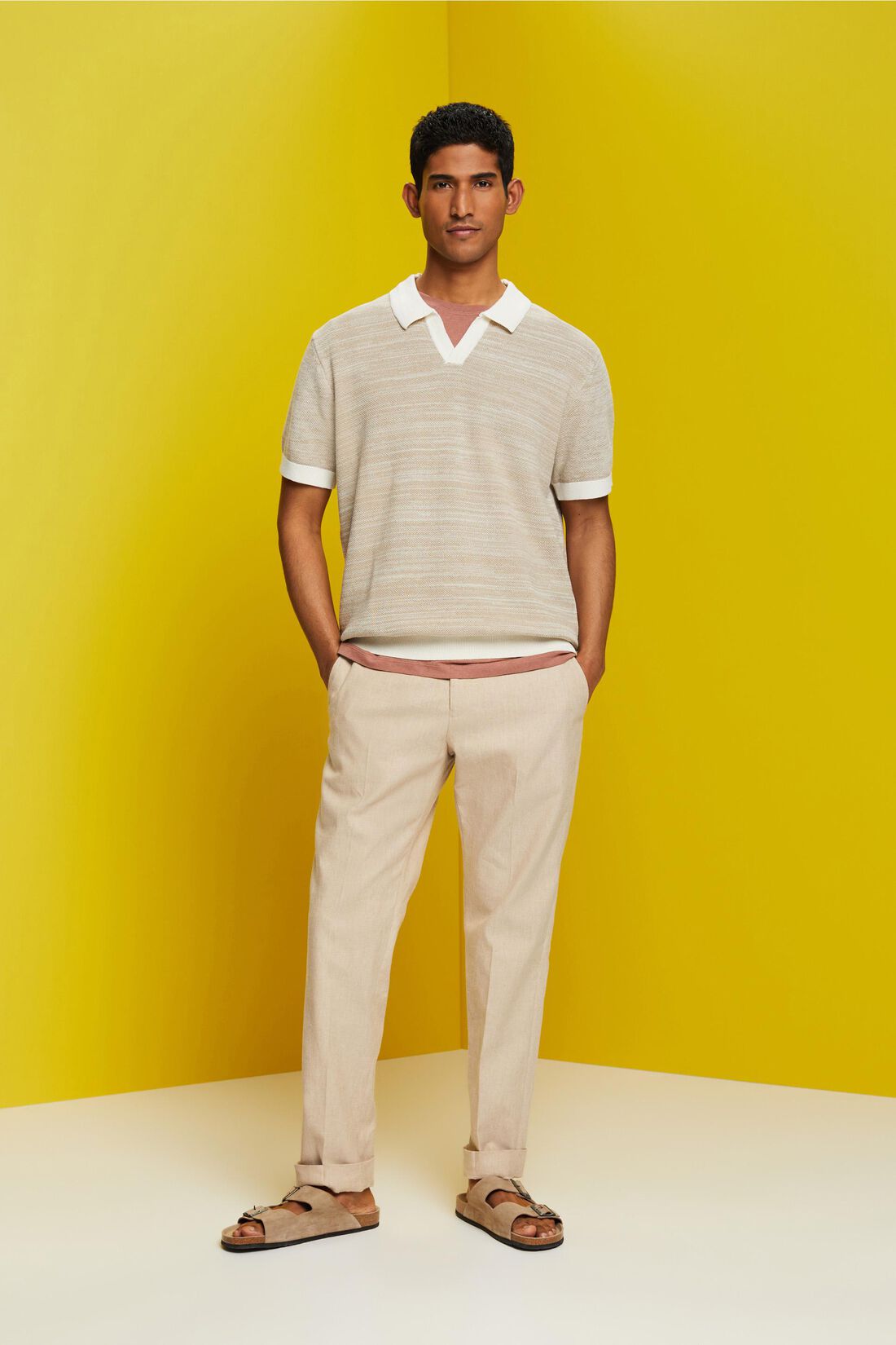 Kurz&auml;rmeliger Pullover mit Polokragen