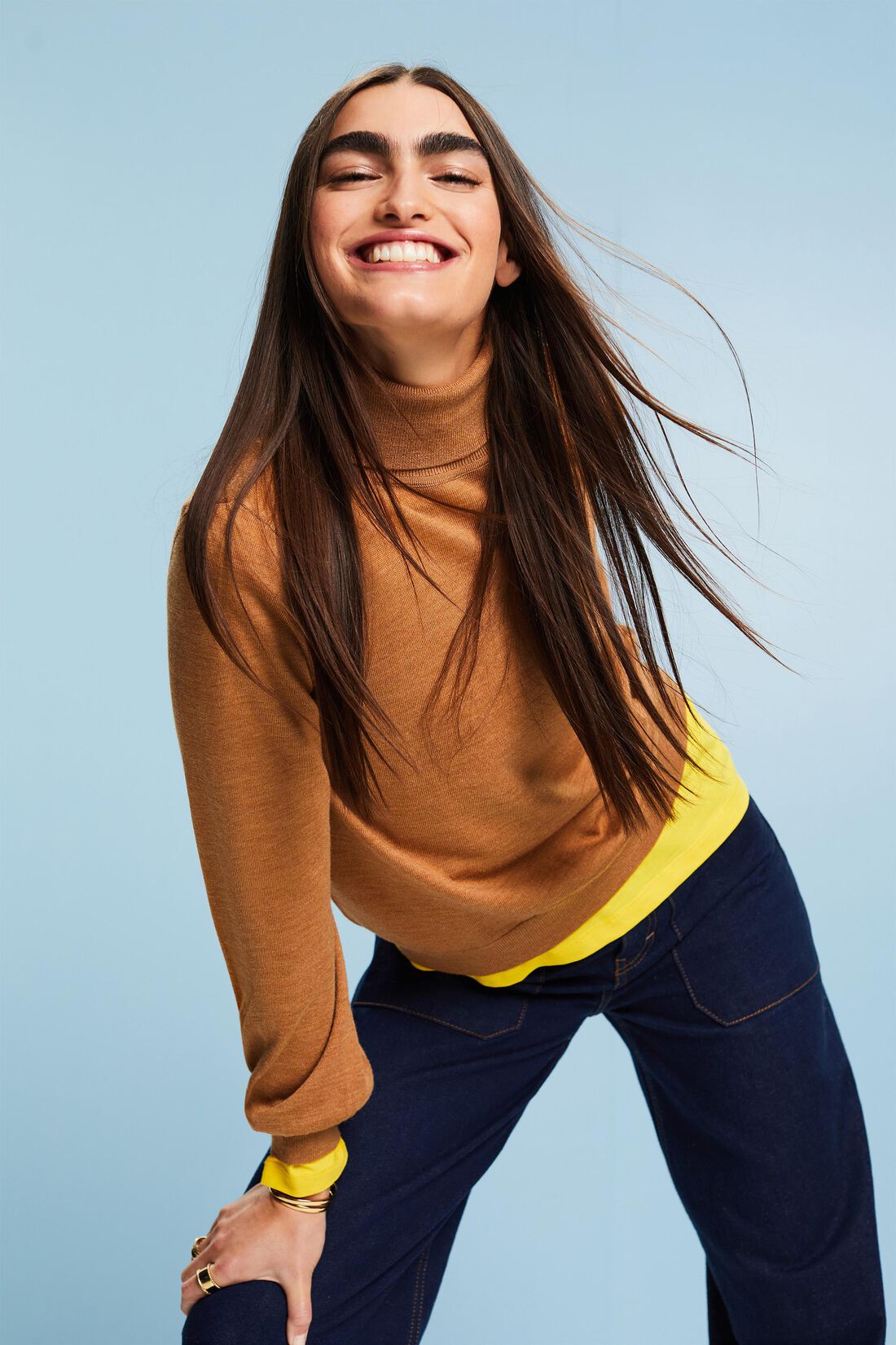 Rollkragenpullover aus Wolle