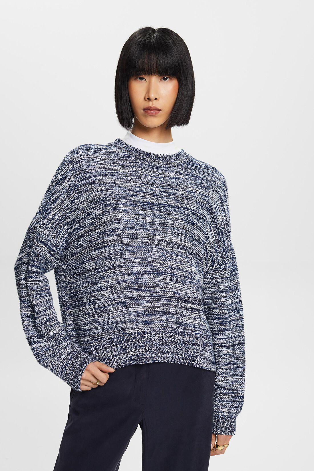 Rundhals-Pullover, Baumwollmix