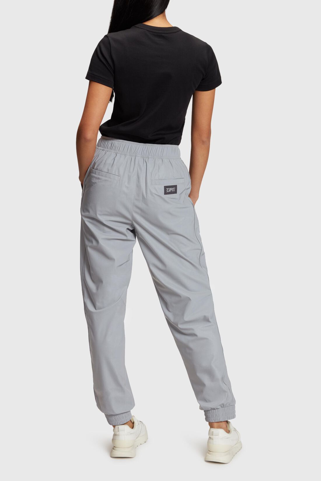 High-Rise-Pants im Jogger-Style mit G&uuml;rtelschlie&szlig;e