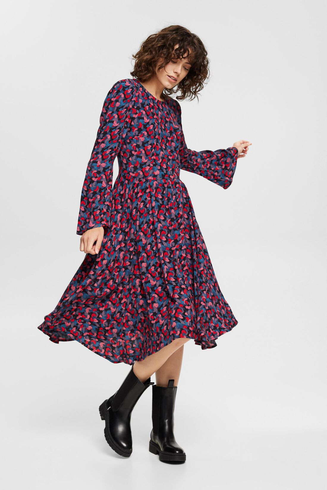 Midikleid mit Allover-Print