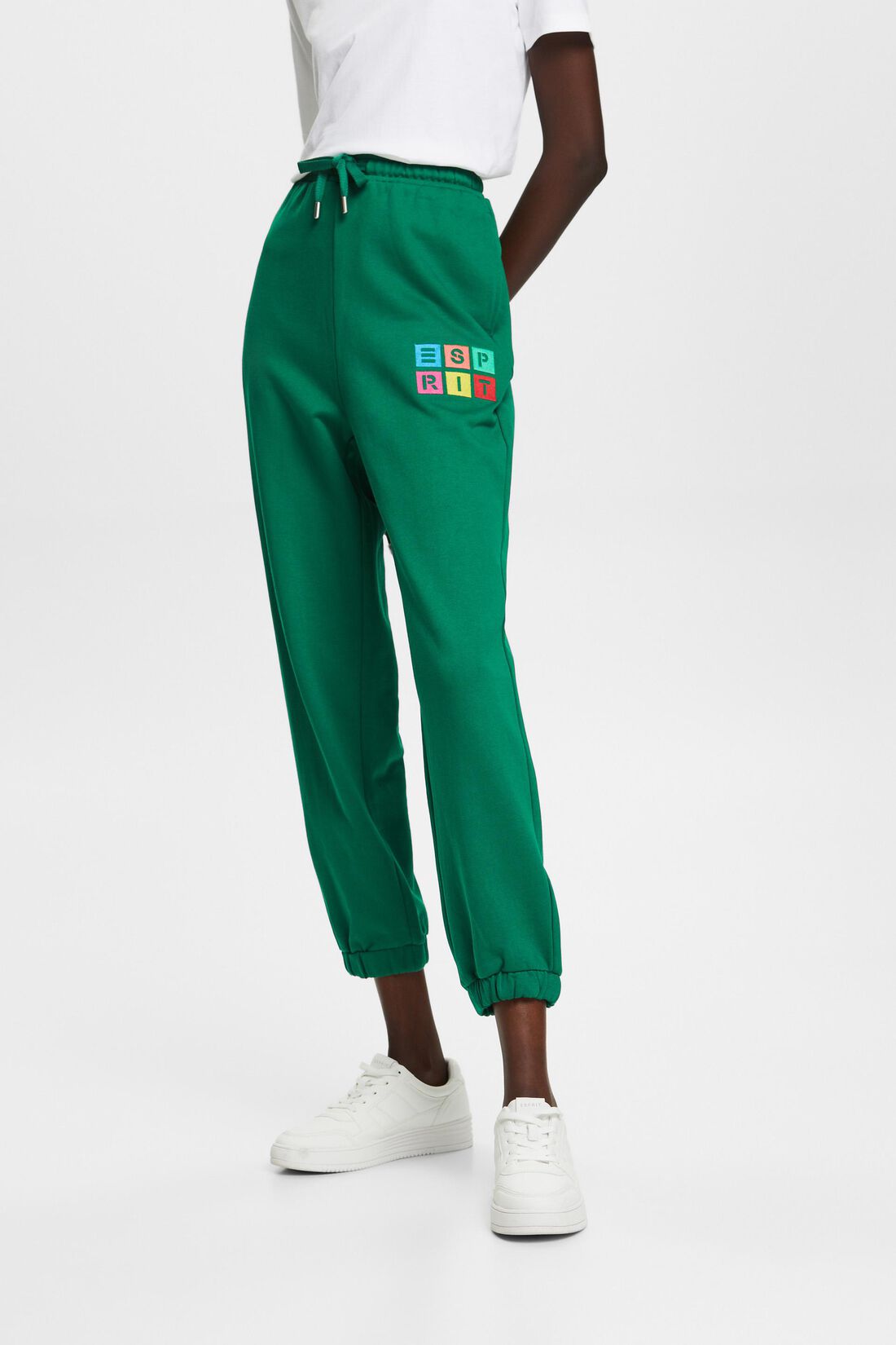 Track Pants aus Bio-Baumwolle mit Logostickerei