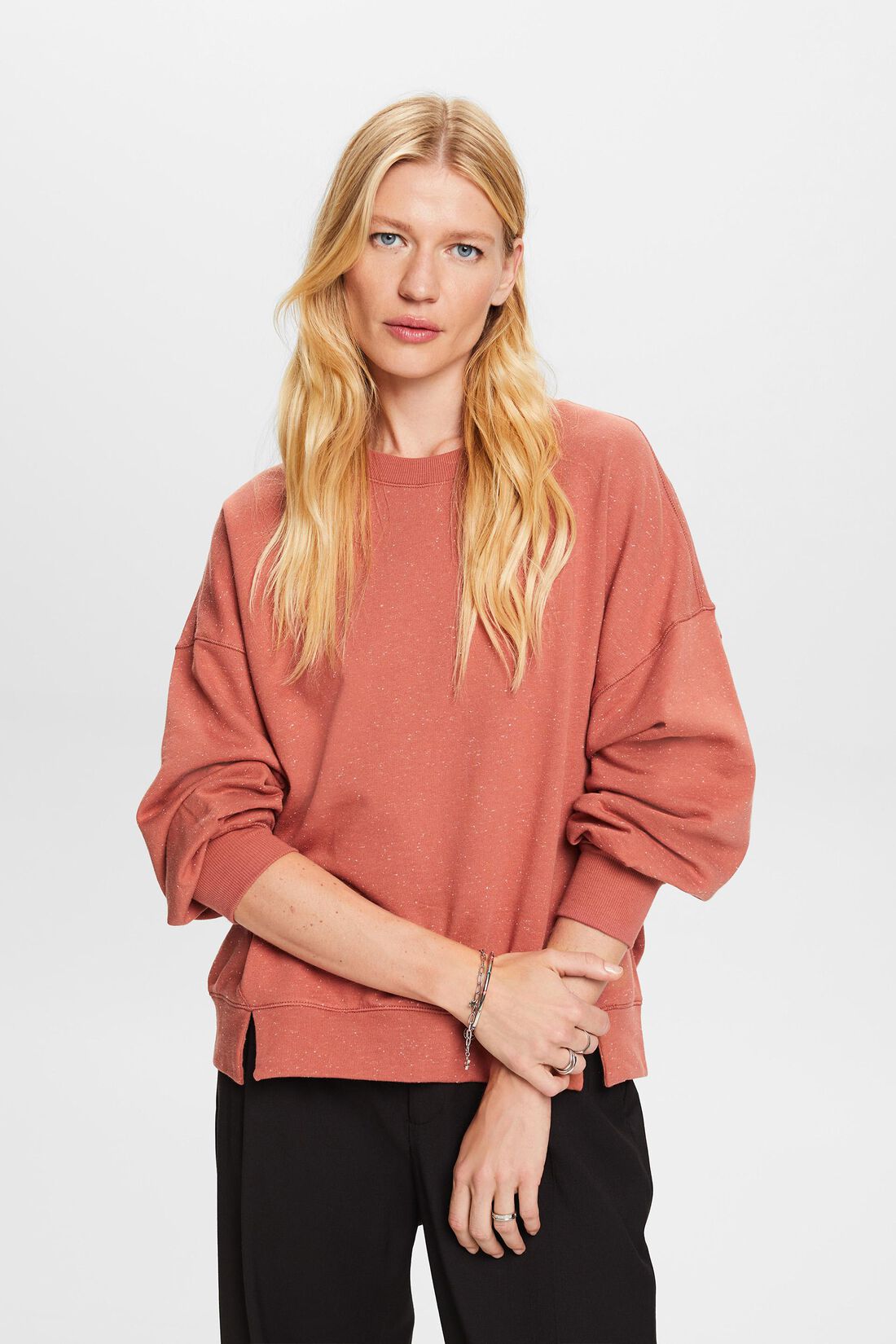 Sweatshirt im Sprenkel-Look, Baumwollmix
