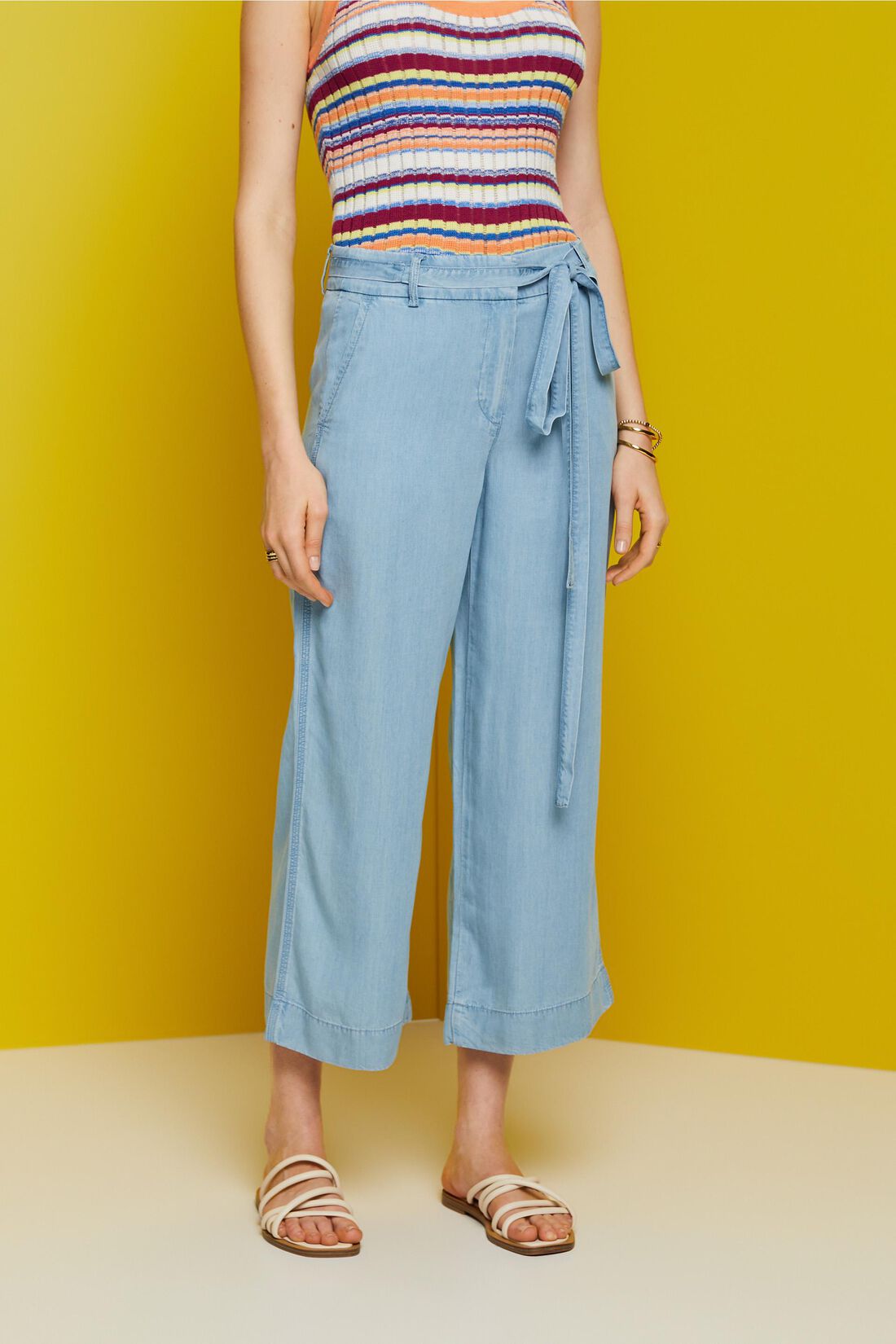 Verk&uuml;rzte Hose mit weitem Bein, TENCEL&trade;