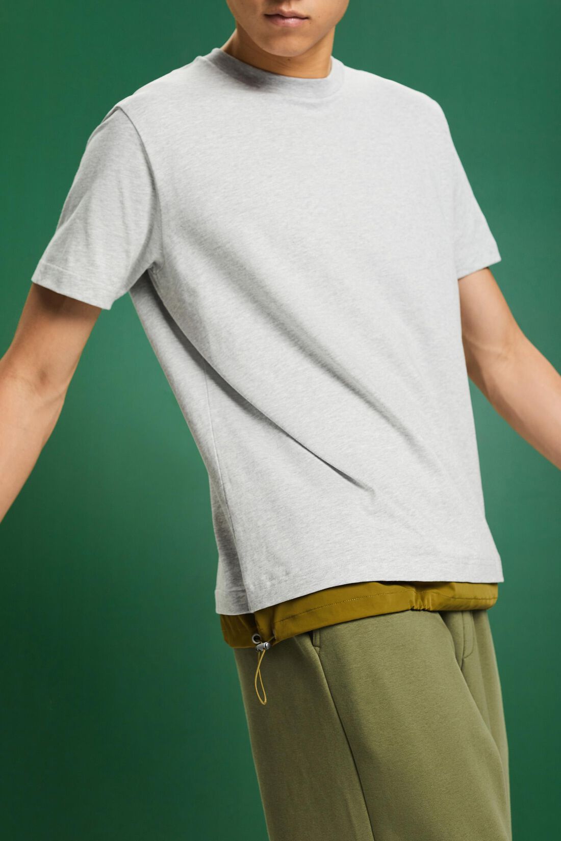 T-Shirt aus Baumwolljersey mit Kordelzug