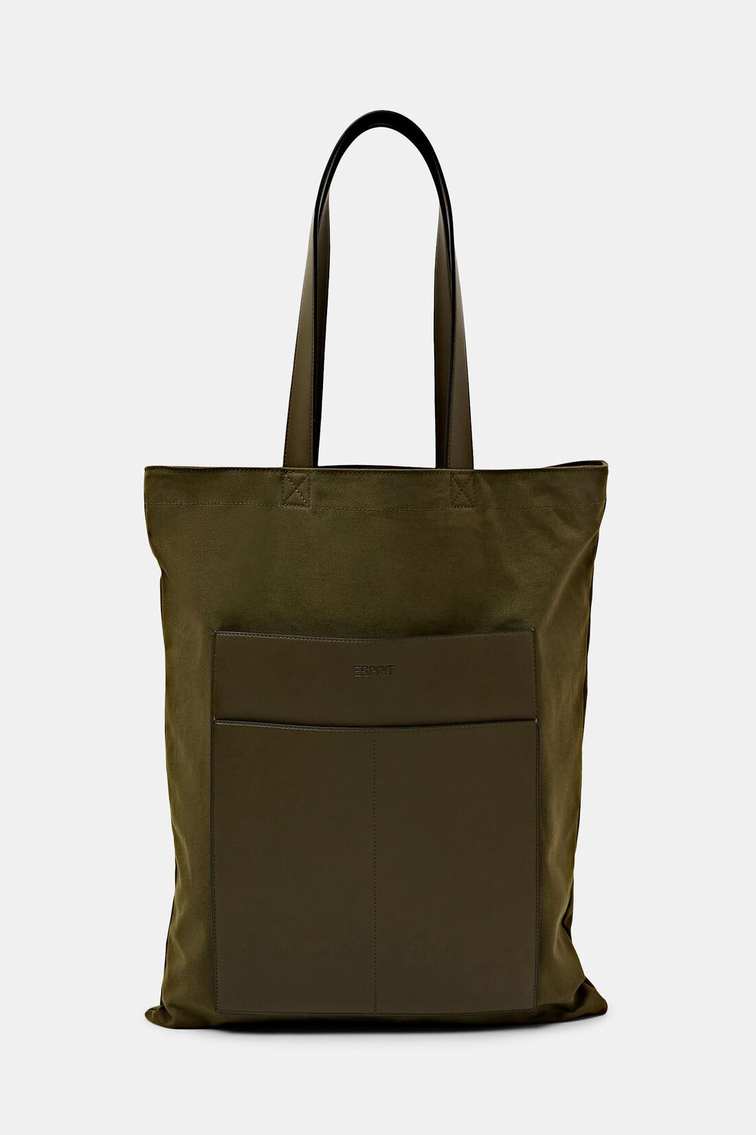 Tote aus Baumwollcanvas mit Details in Lederoptik