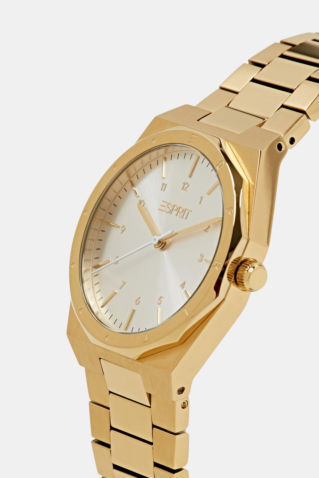 Goldfarbene Armbanduhr aus Edelstahl
