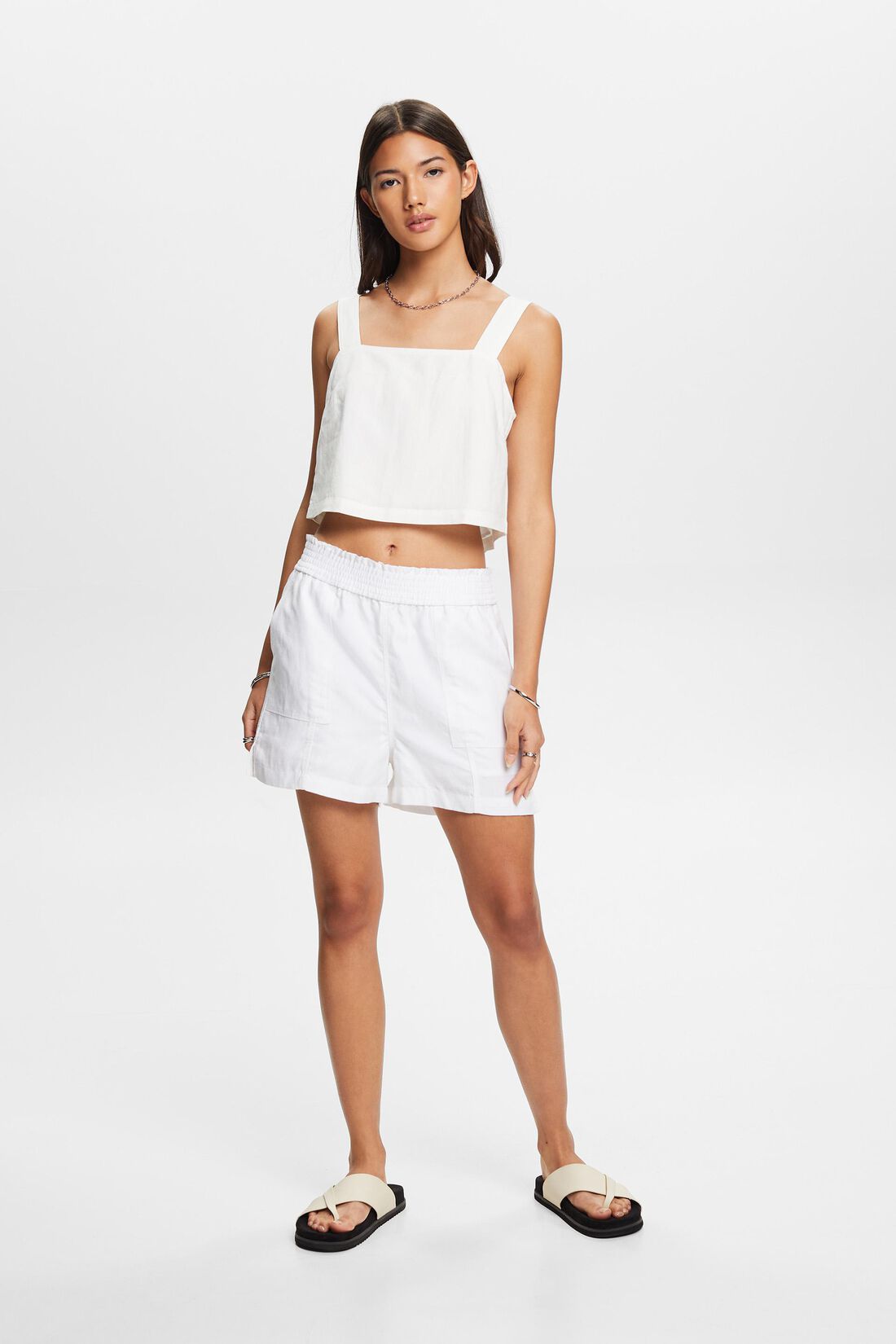 Verk&uuml;rztes Camisole, Leinenmix