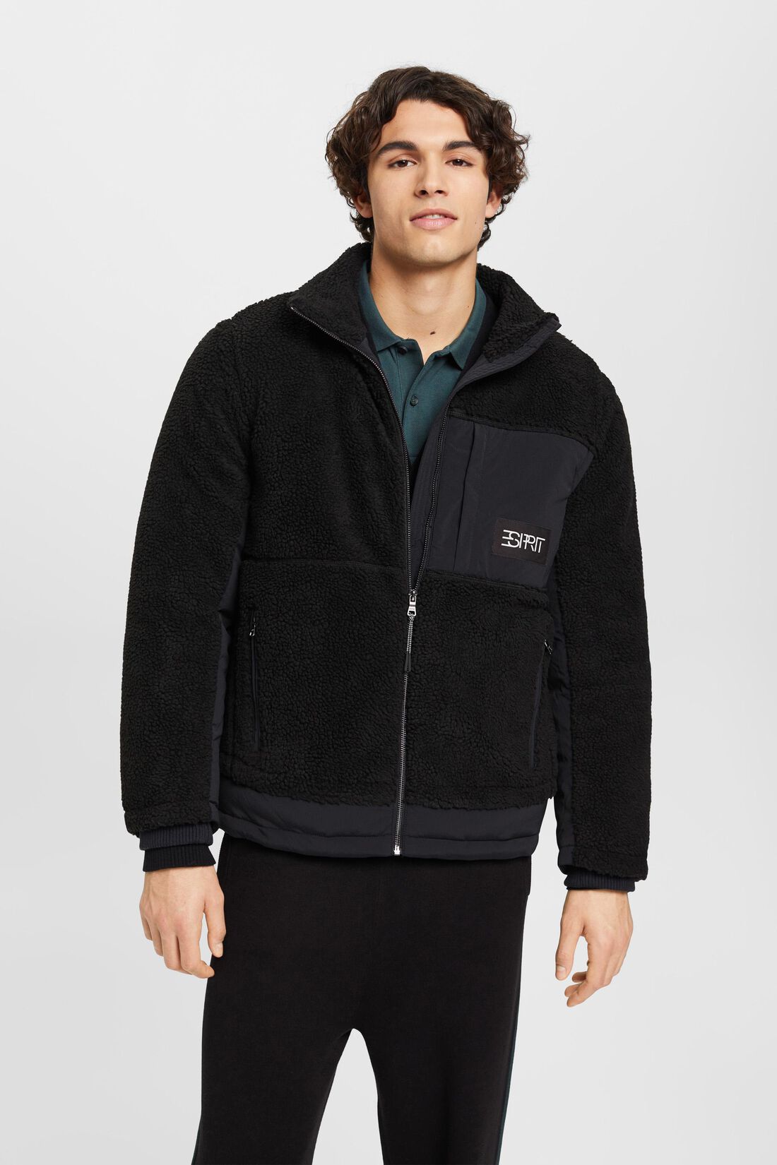 Sherpa-Jacke in abgen&auml;htem Design