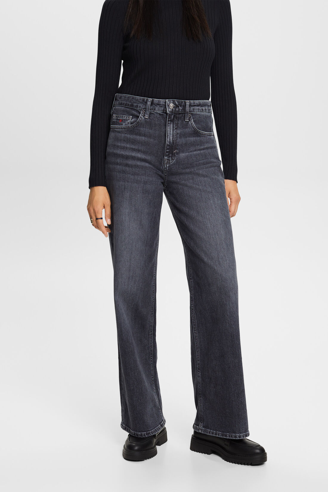 Jeans mit hohem Bund und geradem Bein