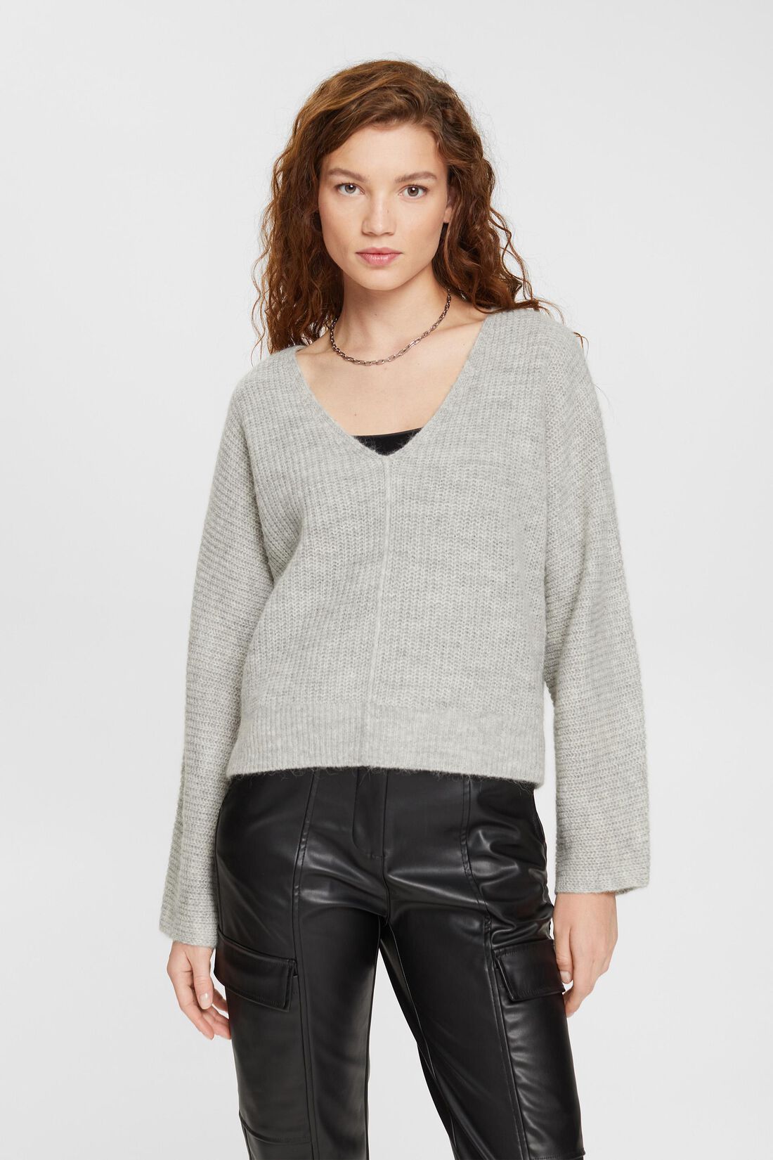 Cropped-Pullover aus Wollmix