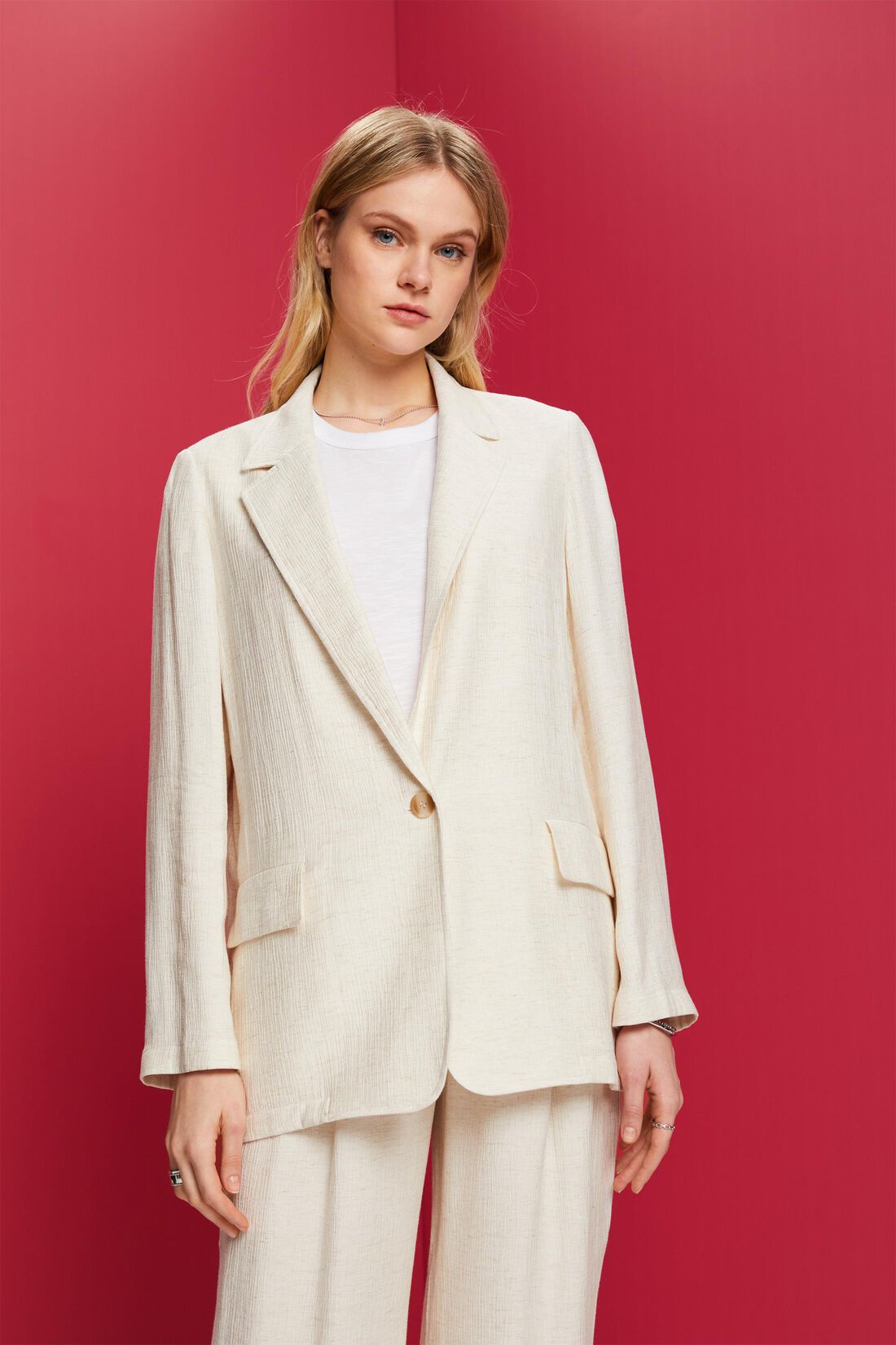 Blazer mit Crinkle-Effekt, LENZING&trade; ECOVERO&trade;
